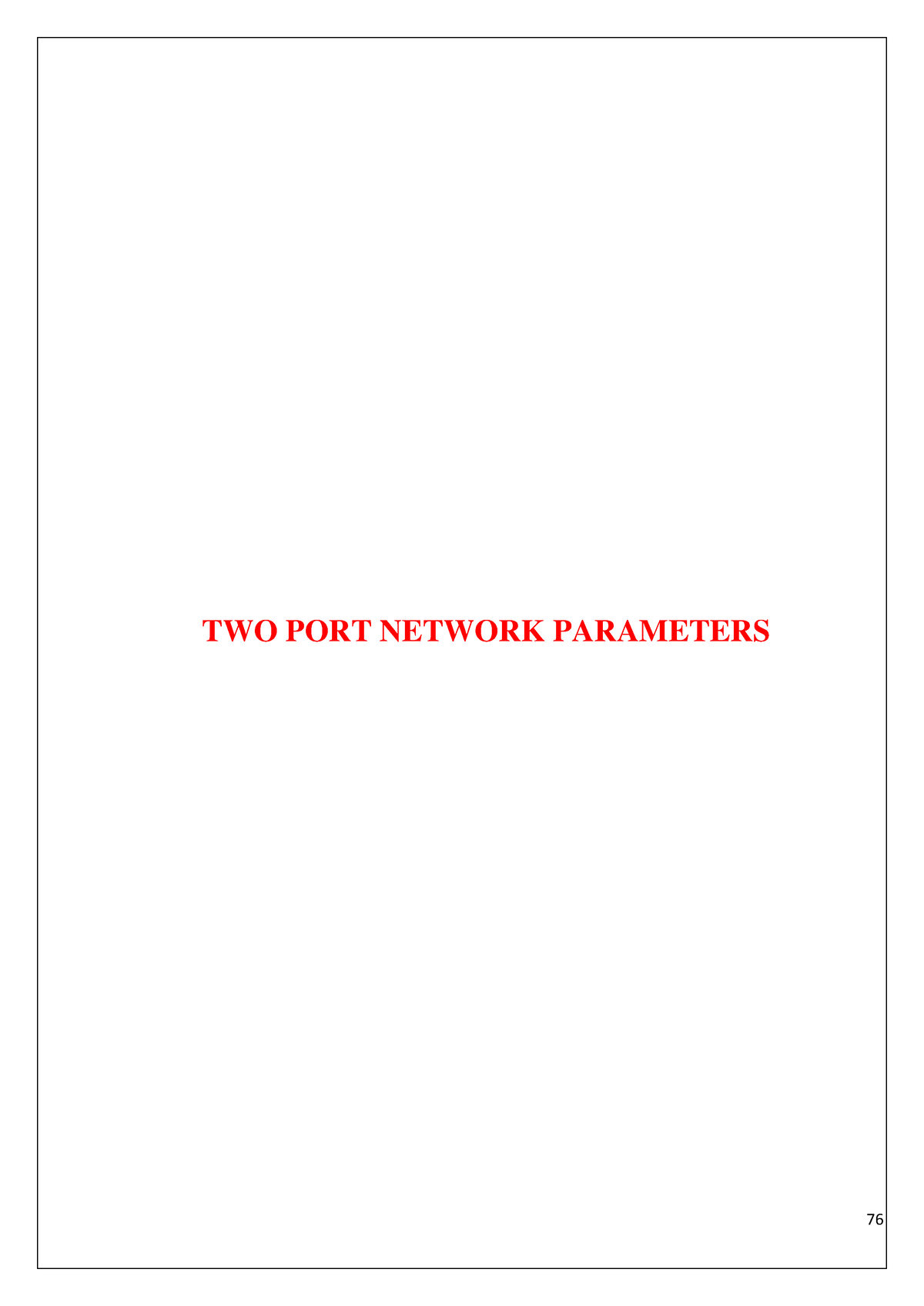 TWO PORT Network Parameters - UNIT-IV TWO PORT NETWORK PARAMETERS TWO ...