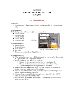 Lab # 6 Tensile Testing - ME 241 MATERIALS LABORATORY Fall 2014 LAB 6 ...