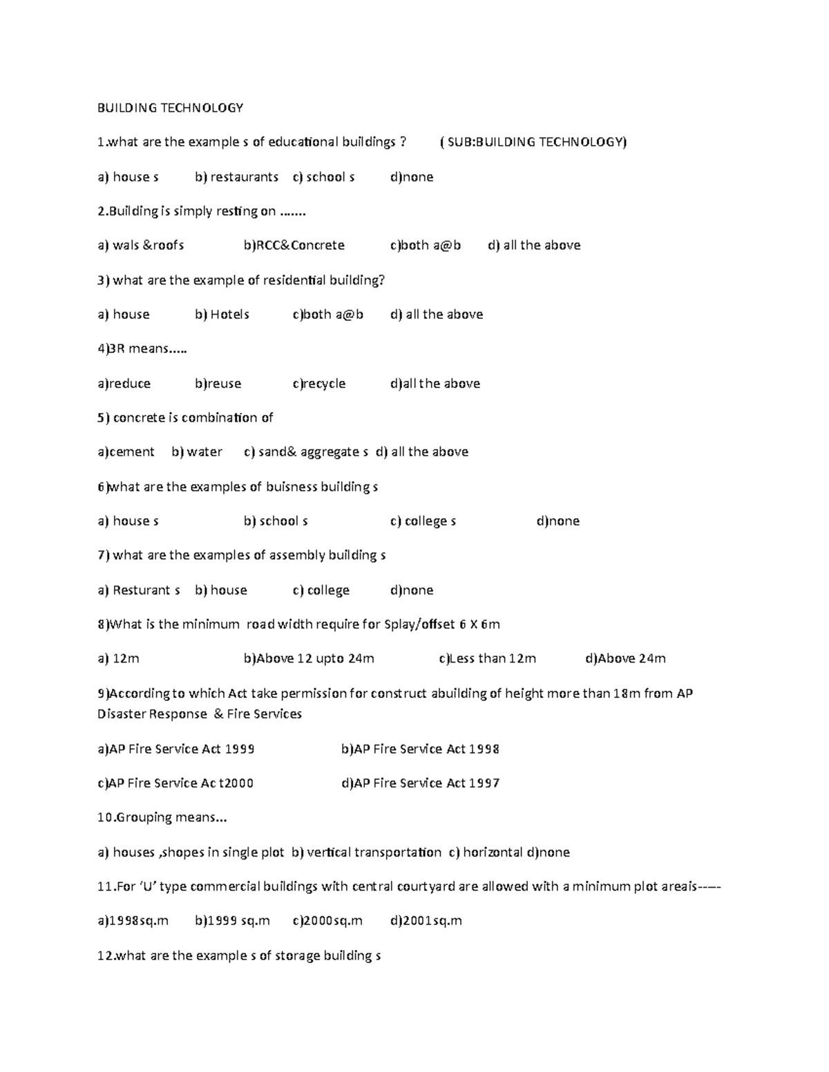 Building Technology - Learning is easy - BUILDING TECHNOLOGY 1 are the ...