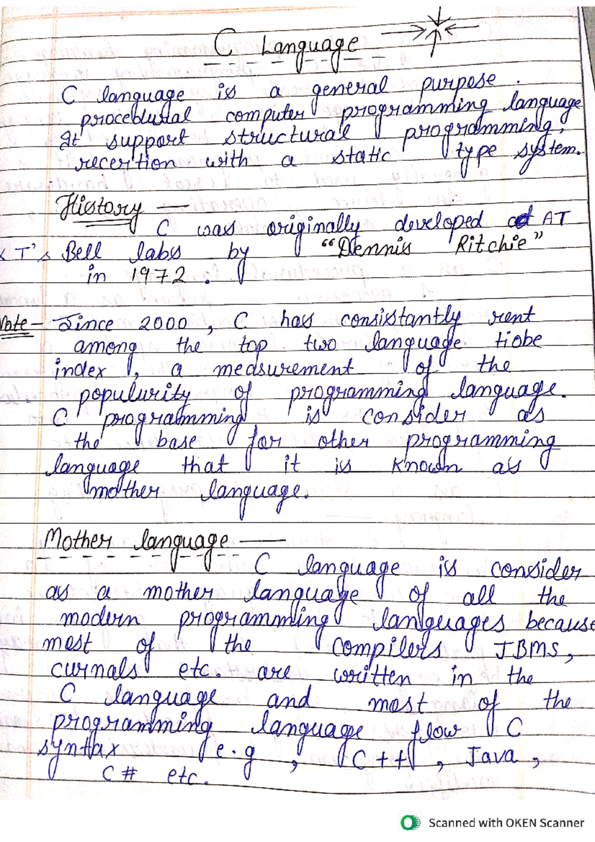 C programming notes - essay language with code - C Language C language ...