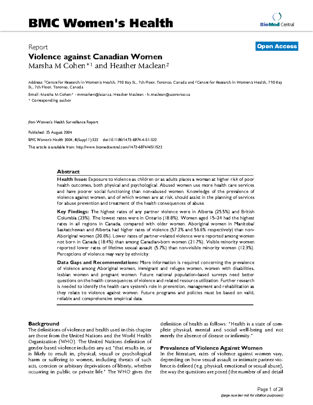 1472 6874 4 S1 S22 scscscsc BioMed Central Page 1 of 24 BMC Women's