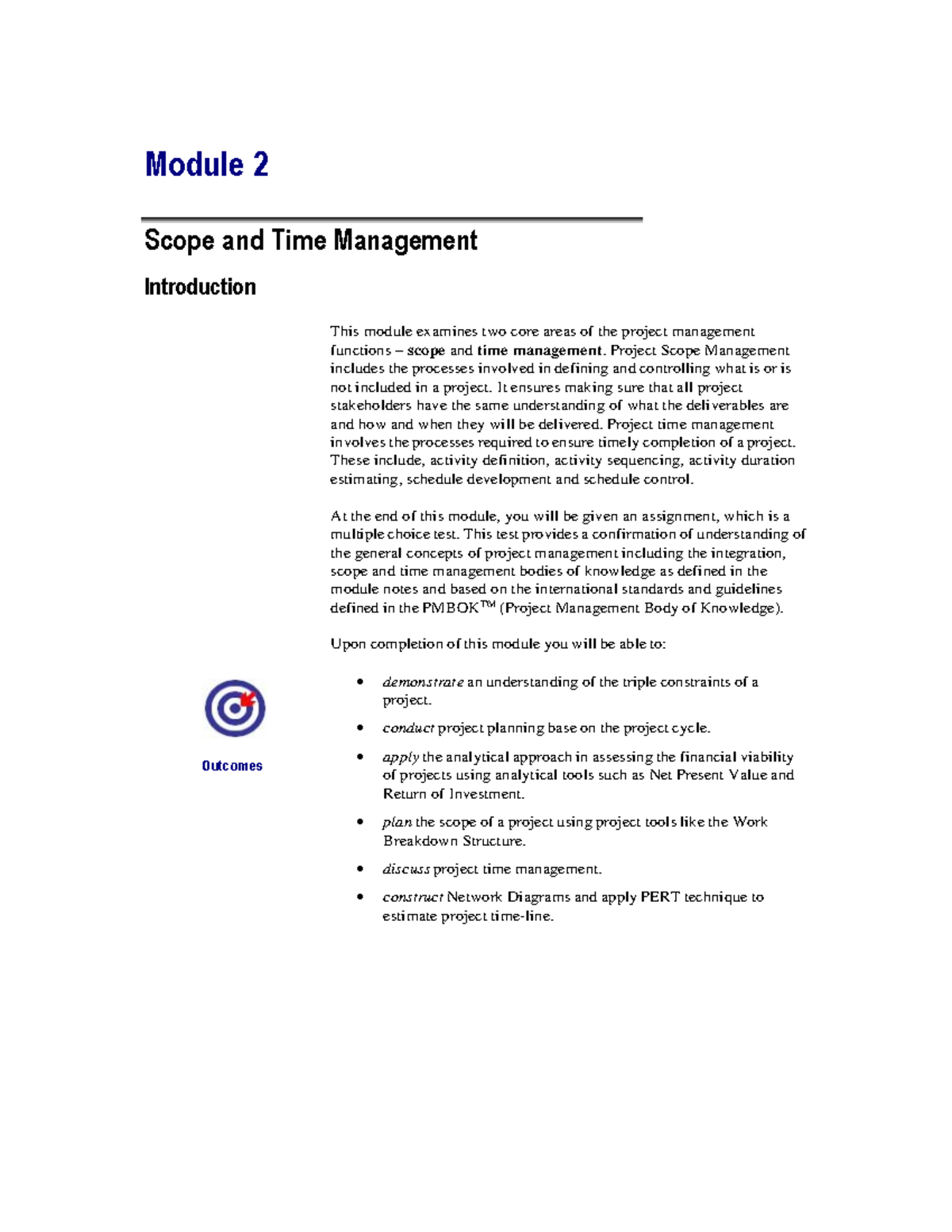 Module 2 Scope and Time Management - Module 2 Scope and Time Management ...