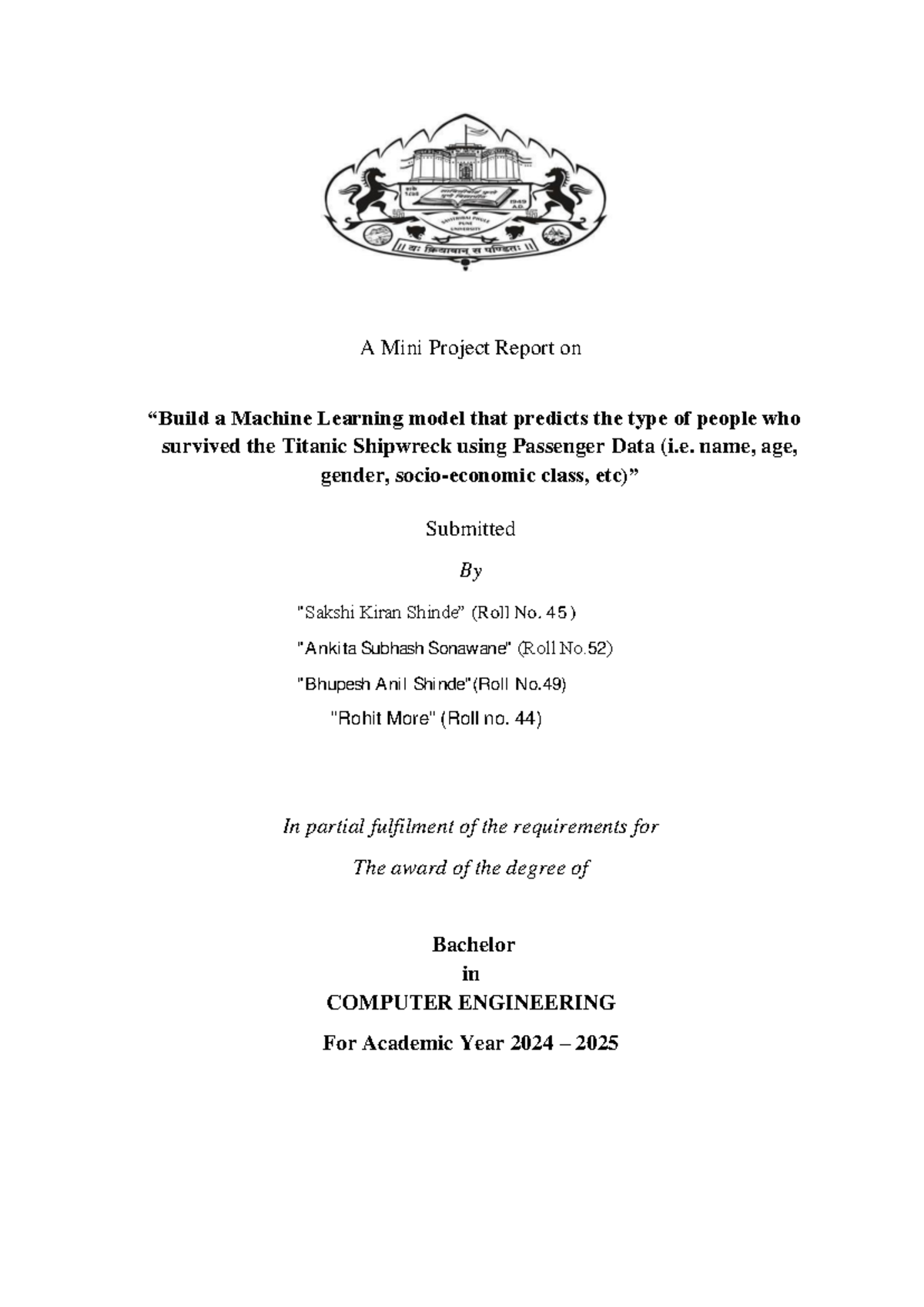 ML MINIproject THIS IS THE MINI PROJECT REQUIRED FOR MACHINE LEARNING