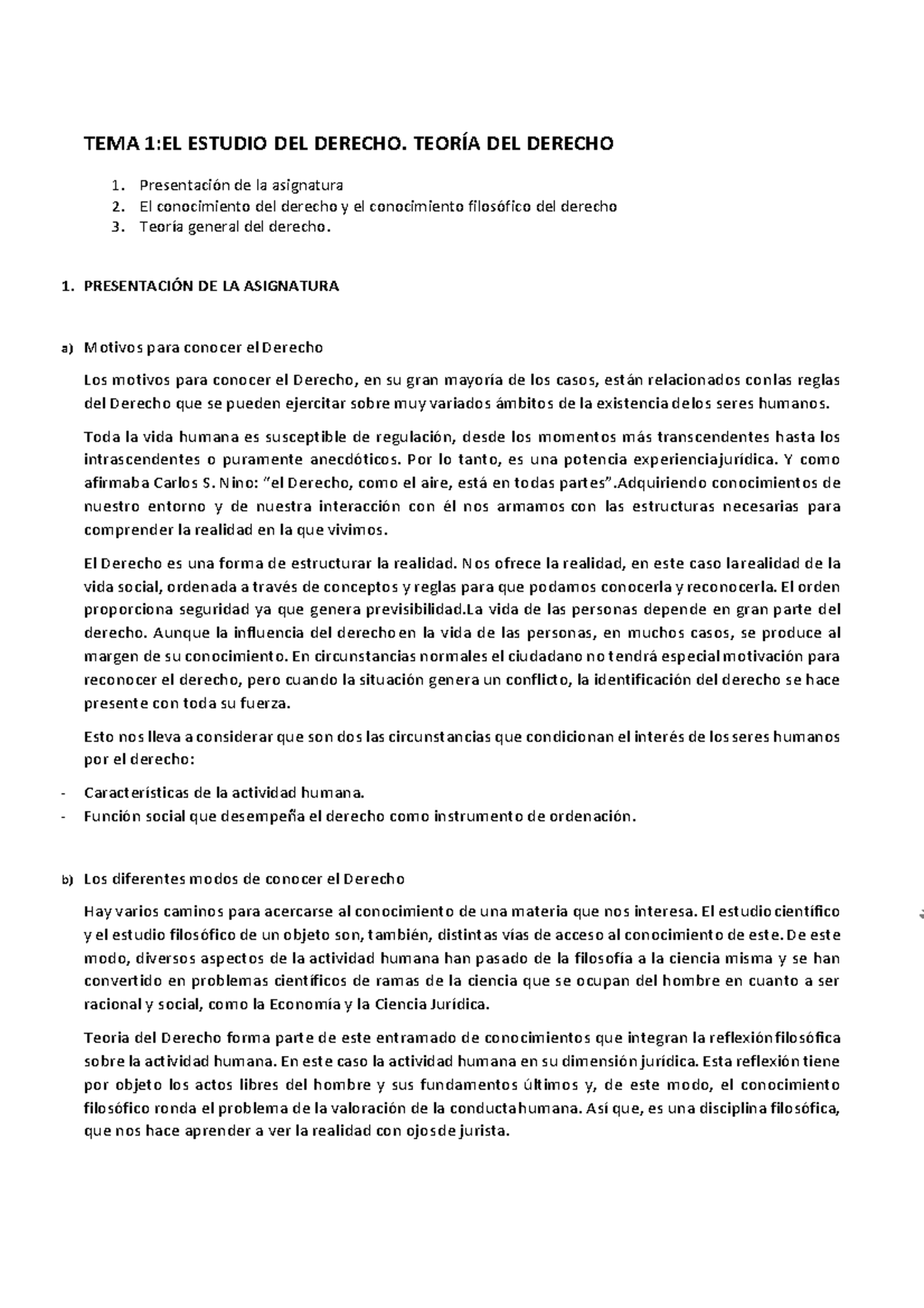 TEMA 1 - Apuntes De Teoria Del Derecho Completos Tema 1 - TEMA 1:EL ...