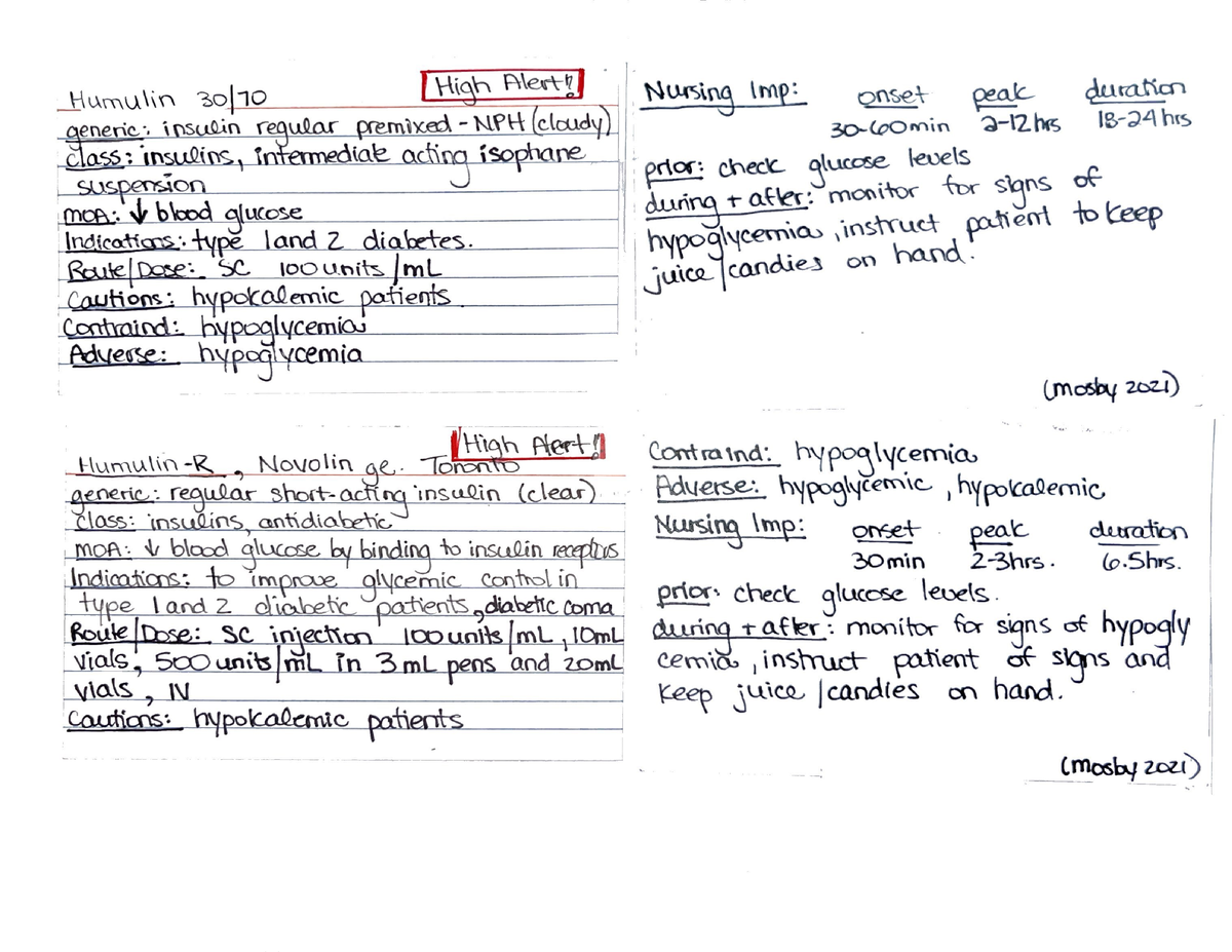 Drug Cards sem 2- part 1 - PNM300 - Studocu