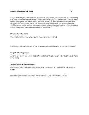 Infancy Case Study - When he arrives at his permanent home, he has a ...