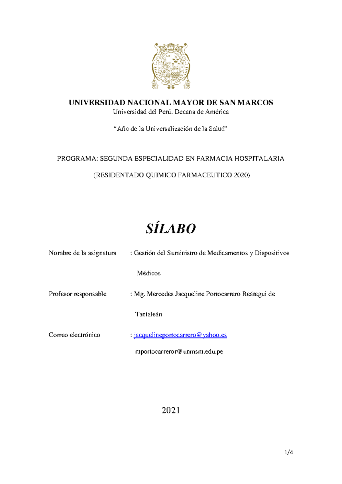 Silabus - Bueno - UNIVERSIDAD NACIONAL MAYOR DE SAN MARCOS Universidad ...