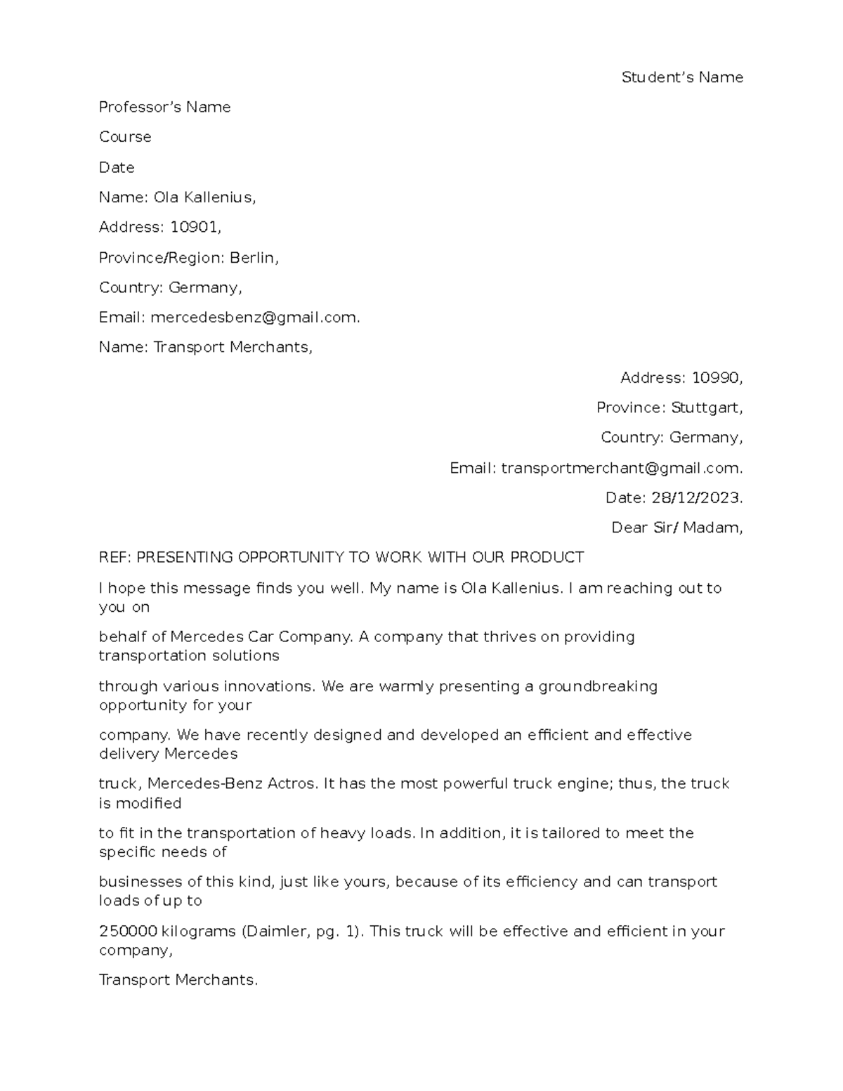Trabajo Final - Student’s Name Professor’s Name Course Date Name: Ola ...