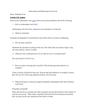 Minerals and Igneous Rocks Lab Activity Fall 22 - Minerals and Igneous ...