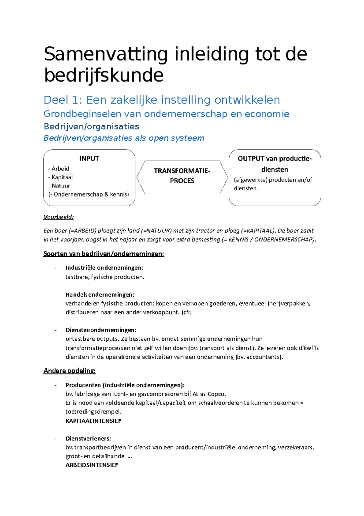 Samenvatting-inleiding-tot-de-bedrijfskunde - Samenvatting Inleiding ...