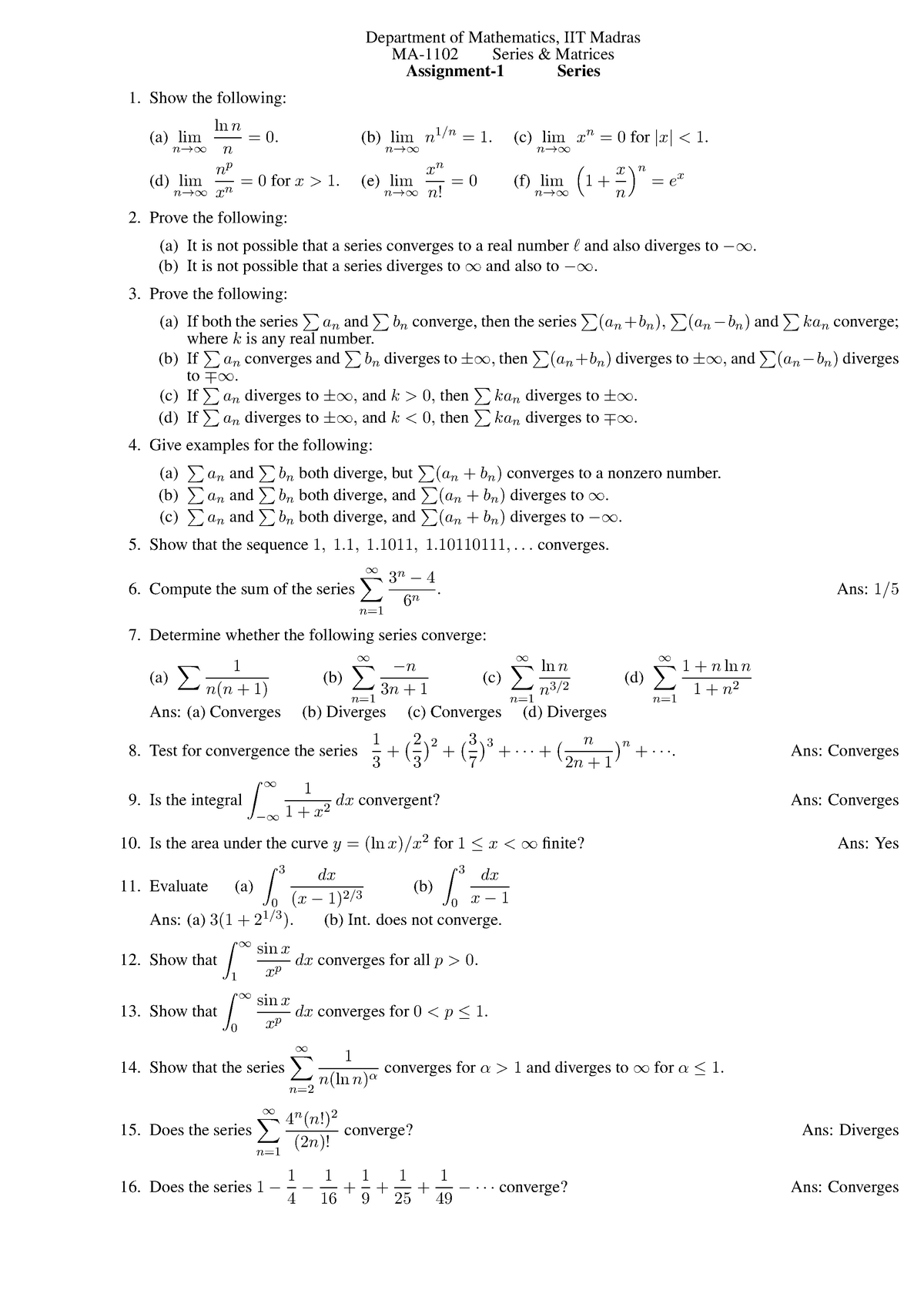 Assignment-1 - Question - Department of Mathematics, IIT Madras MA-1102 ...