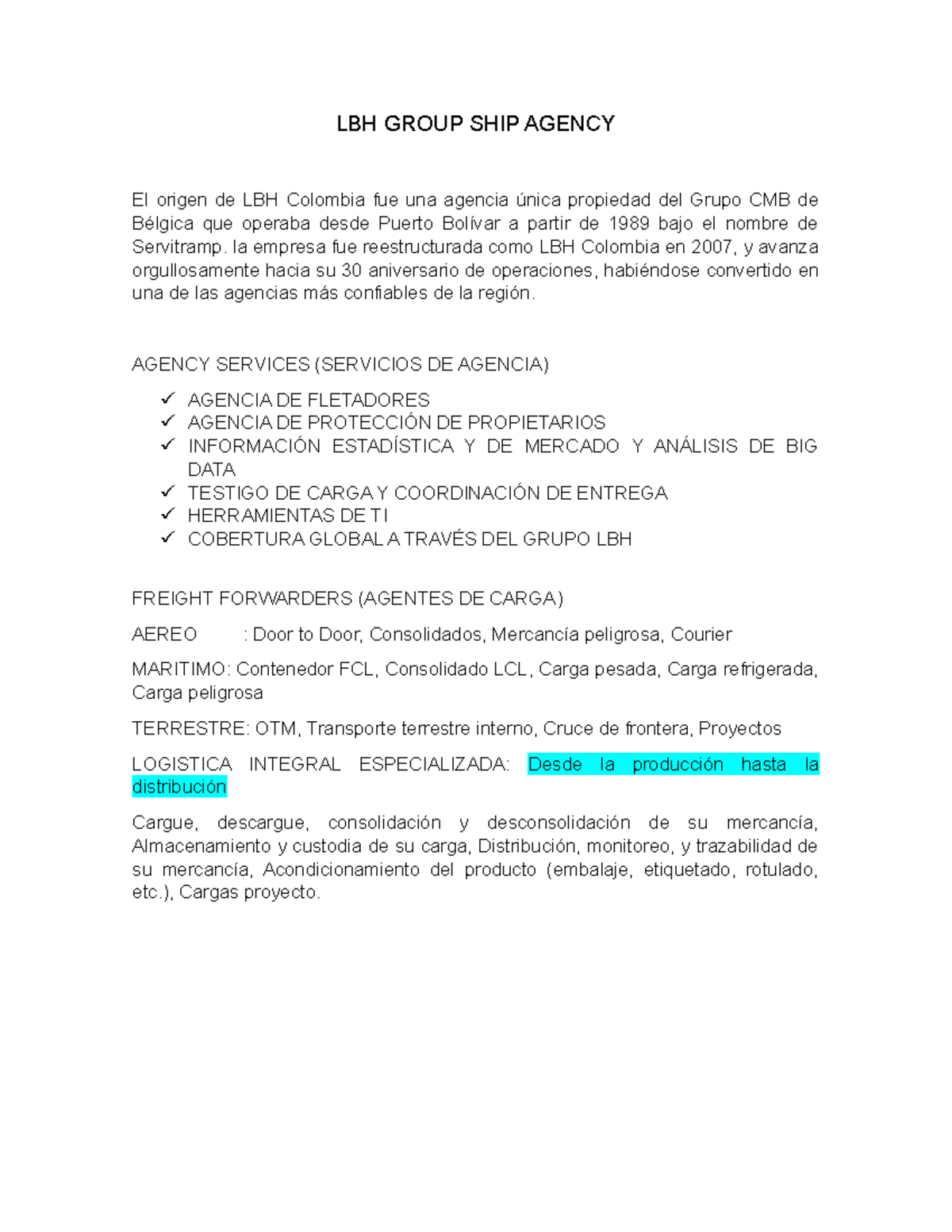 LBH Group SHIP Agency - CRM - LBH GROUP SHIP AGENCY El origen de LBH ...