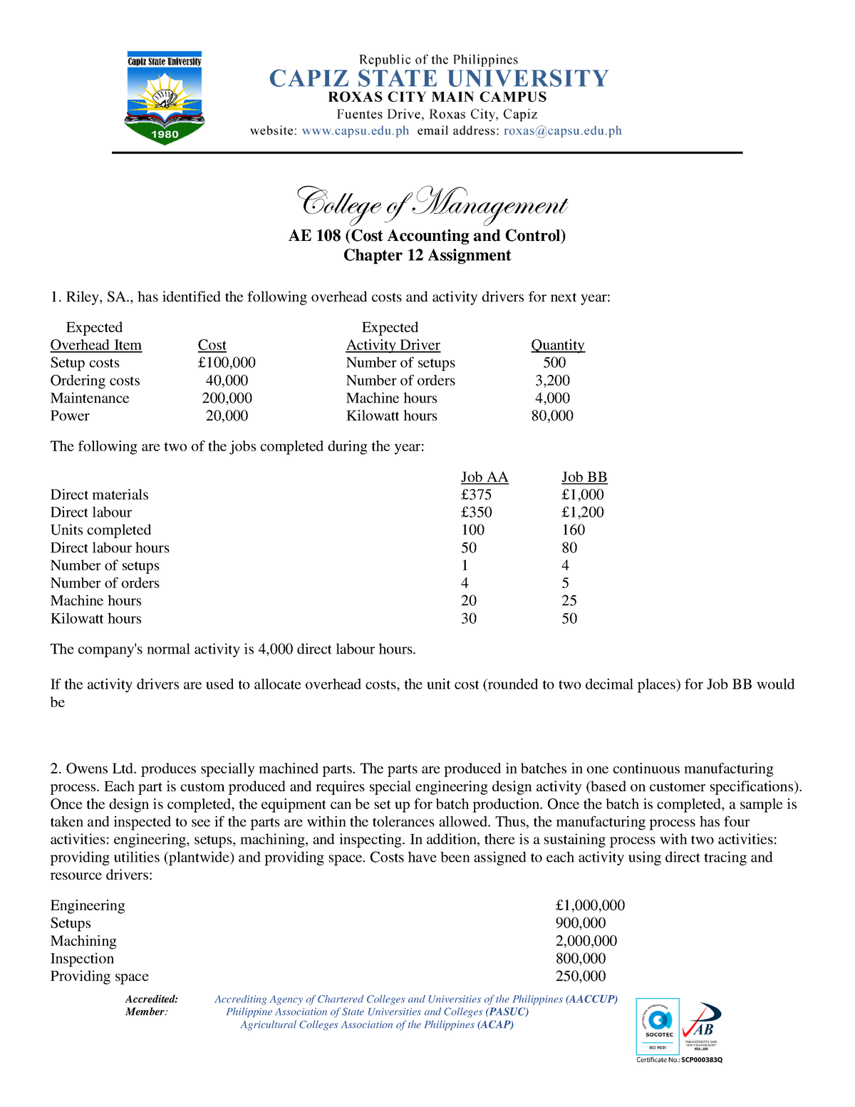 Chapter12Assignment Accredited Accrediting Agency of Chartered