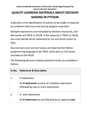 Quality Learning Materials About List in Python - QUALITY LEARNING ...