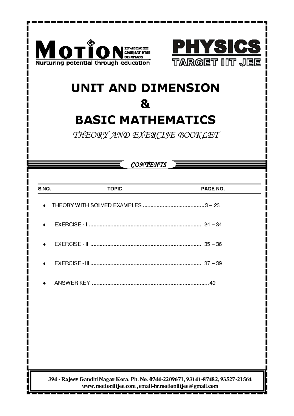 Units dimensions basic maths - S. TOPIC - Studocu