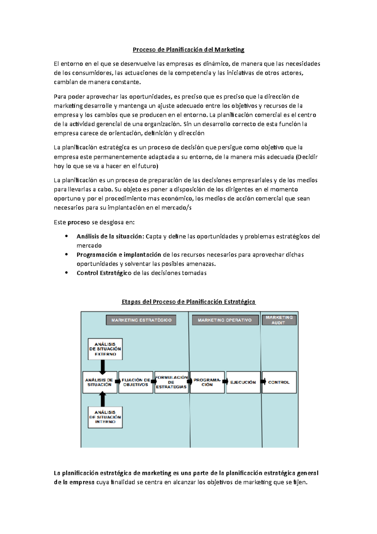 Planificacion Estrategica de Marketing - Proceso de Planificación del ...
