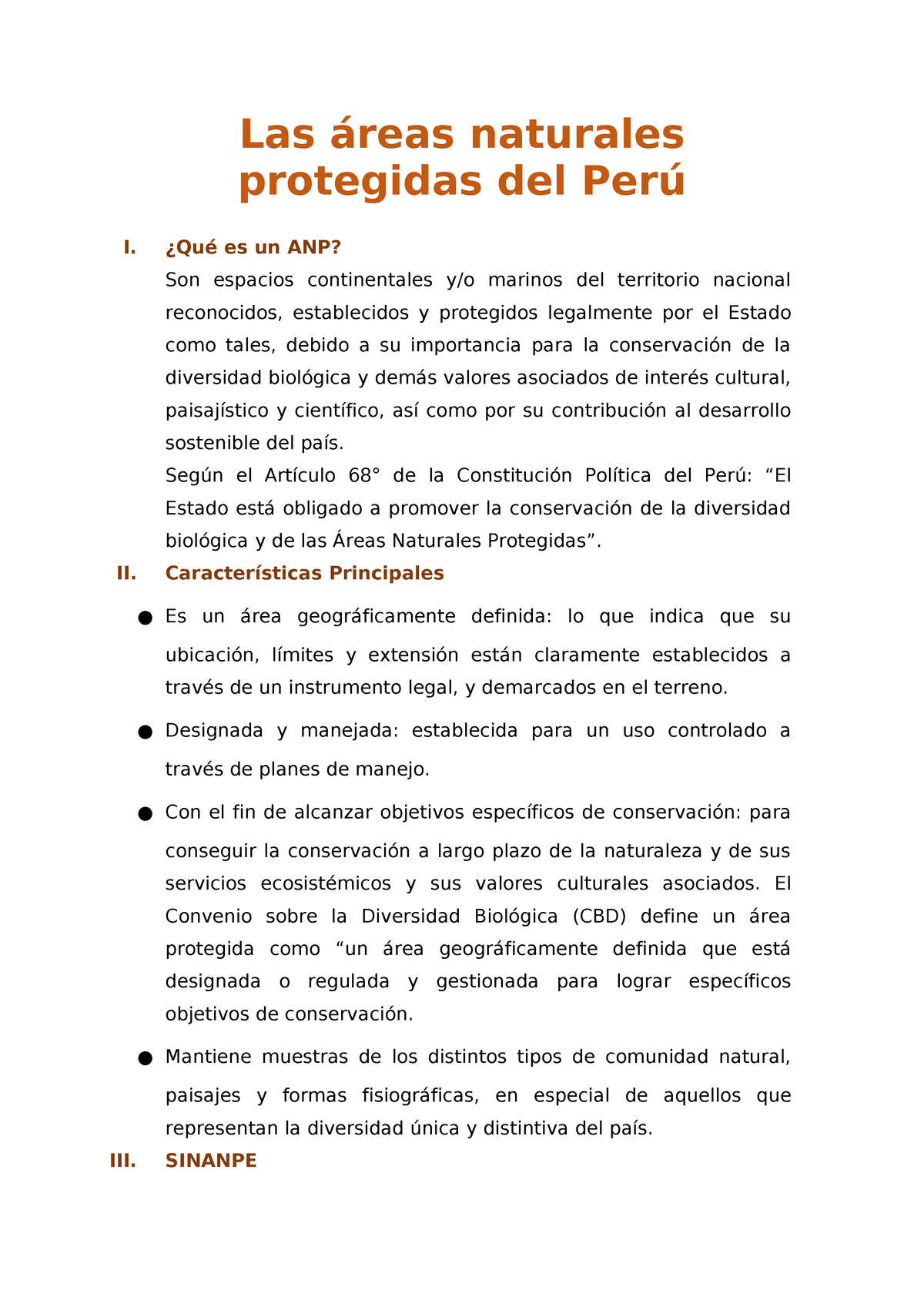 1ERA Semana LAS A REAS Naturales Protegidas DEL PERu - Las áreas ...