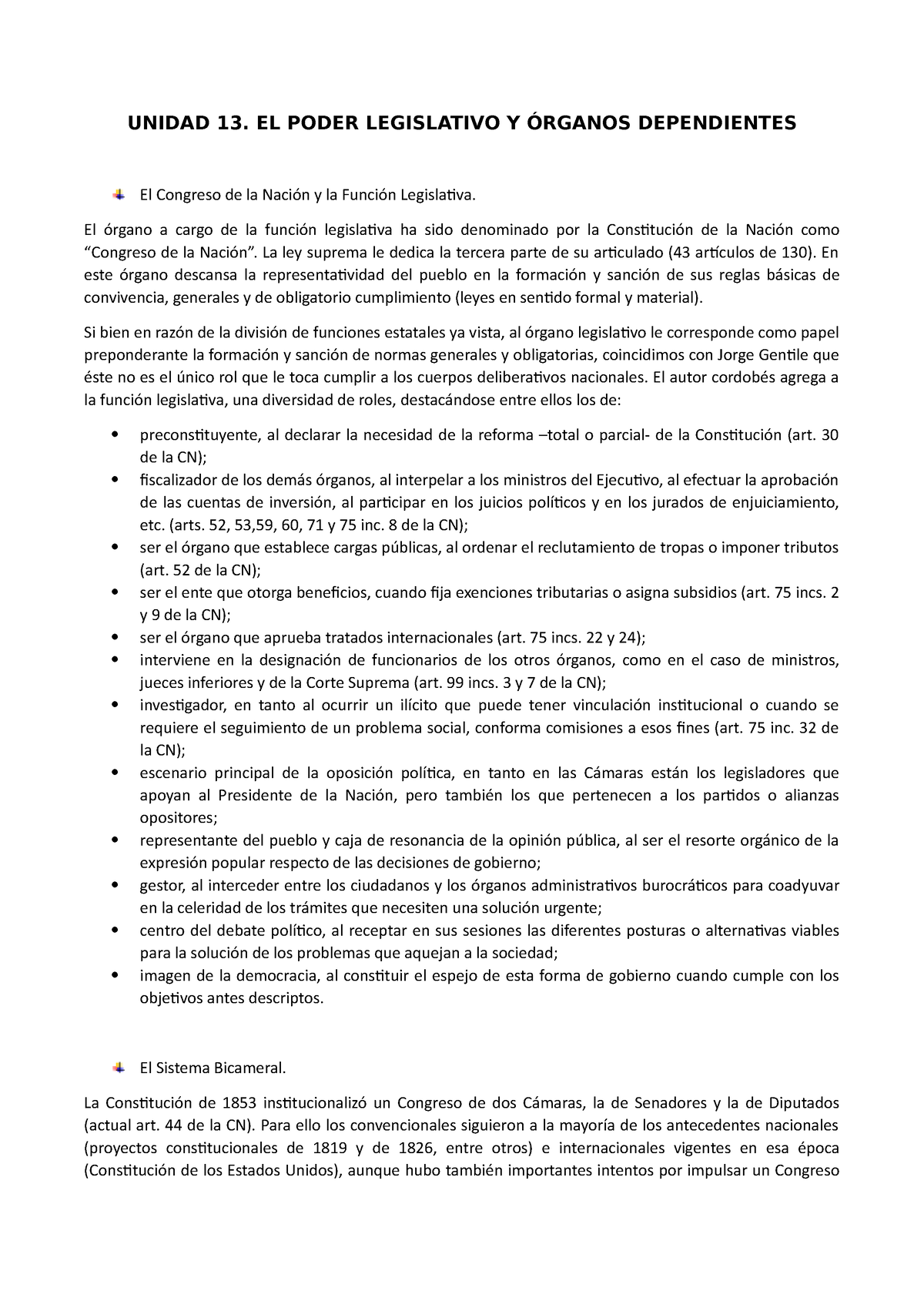 Unidad 13 14 15 Resumen De Poder Ejecutivo Legislativo Y Judicial Derecho Constitucional