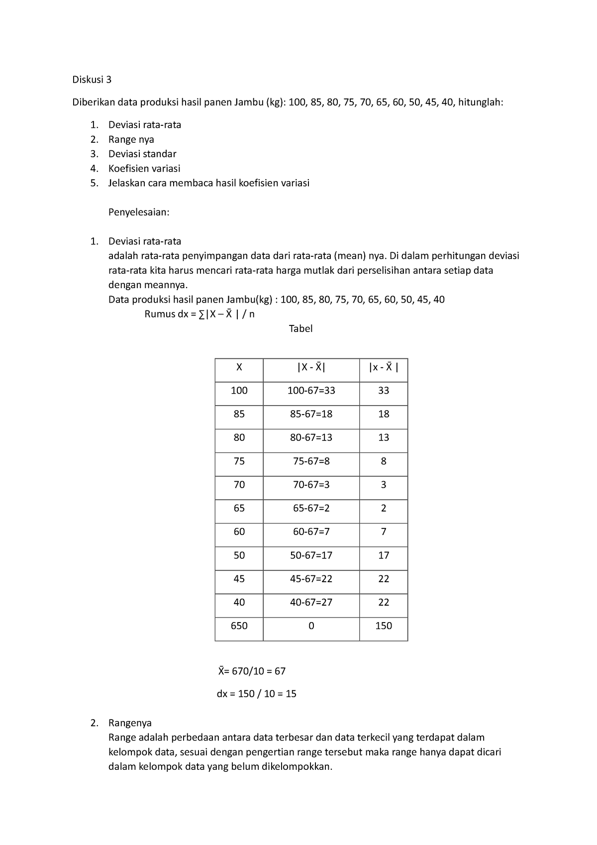 Statistik Ekonomi ESPA4123 Diskusi 3 - Diskusi 3 Diberikan Data ...