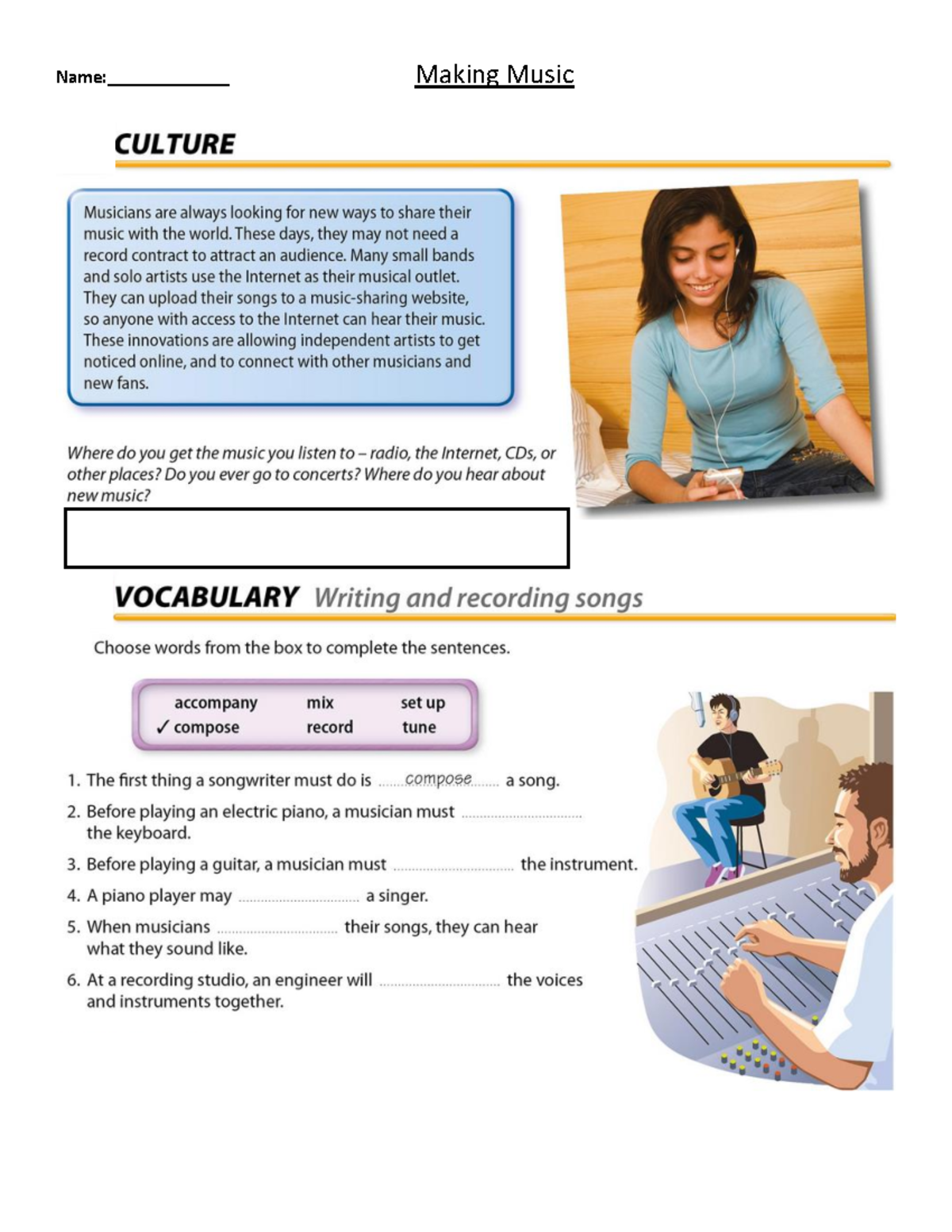 Video Lesson Making Music English SNU Studocu