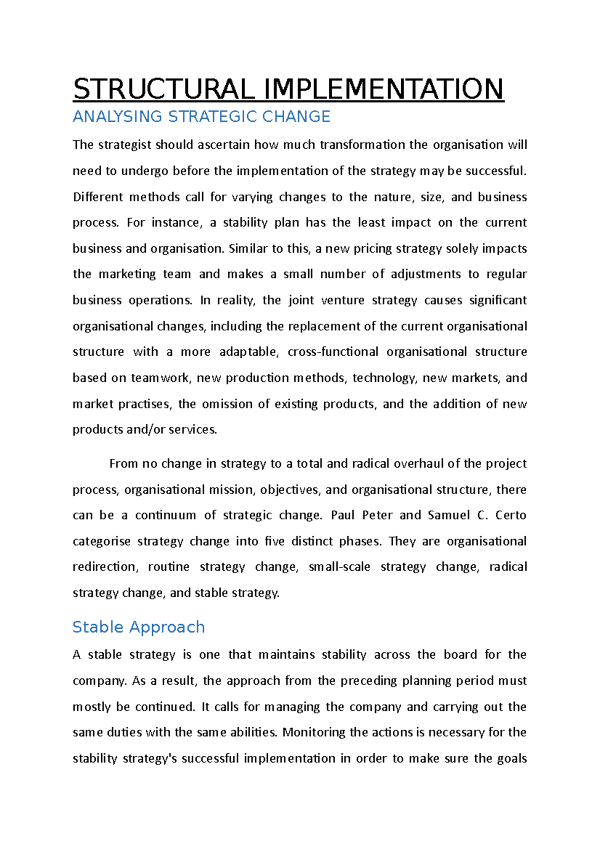 Structural Implementation - STRUCTURAL IMPLEMENTATION ANALYSING ...