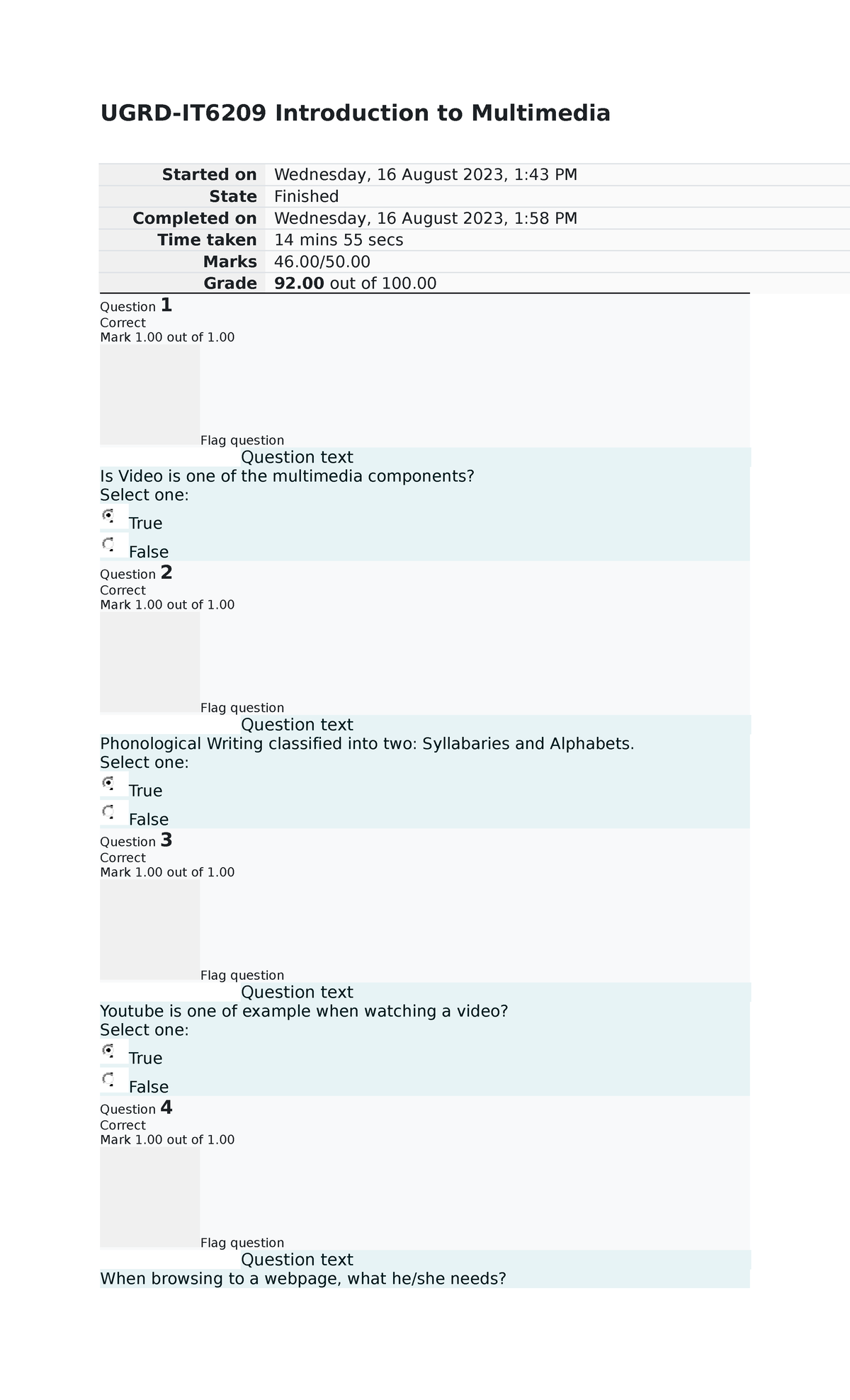 Introduction-to-Multimedia-Final-Exam-Answer - UGRD-IT6209 Introduction ...