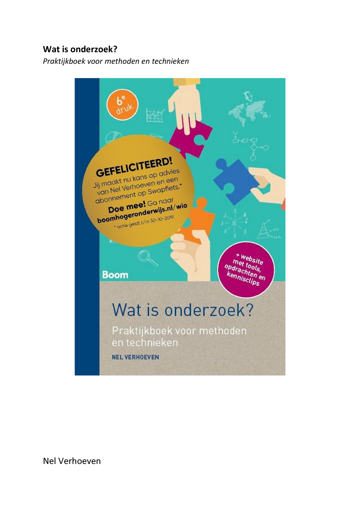 BRS Samenvatting - Dfasf - Wat Is Onderzoek? Praktijkboek Voor Methoden ...