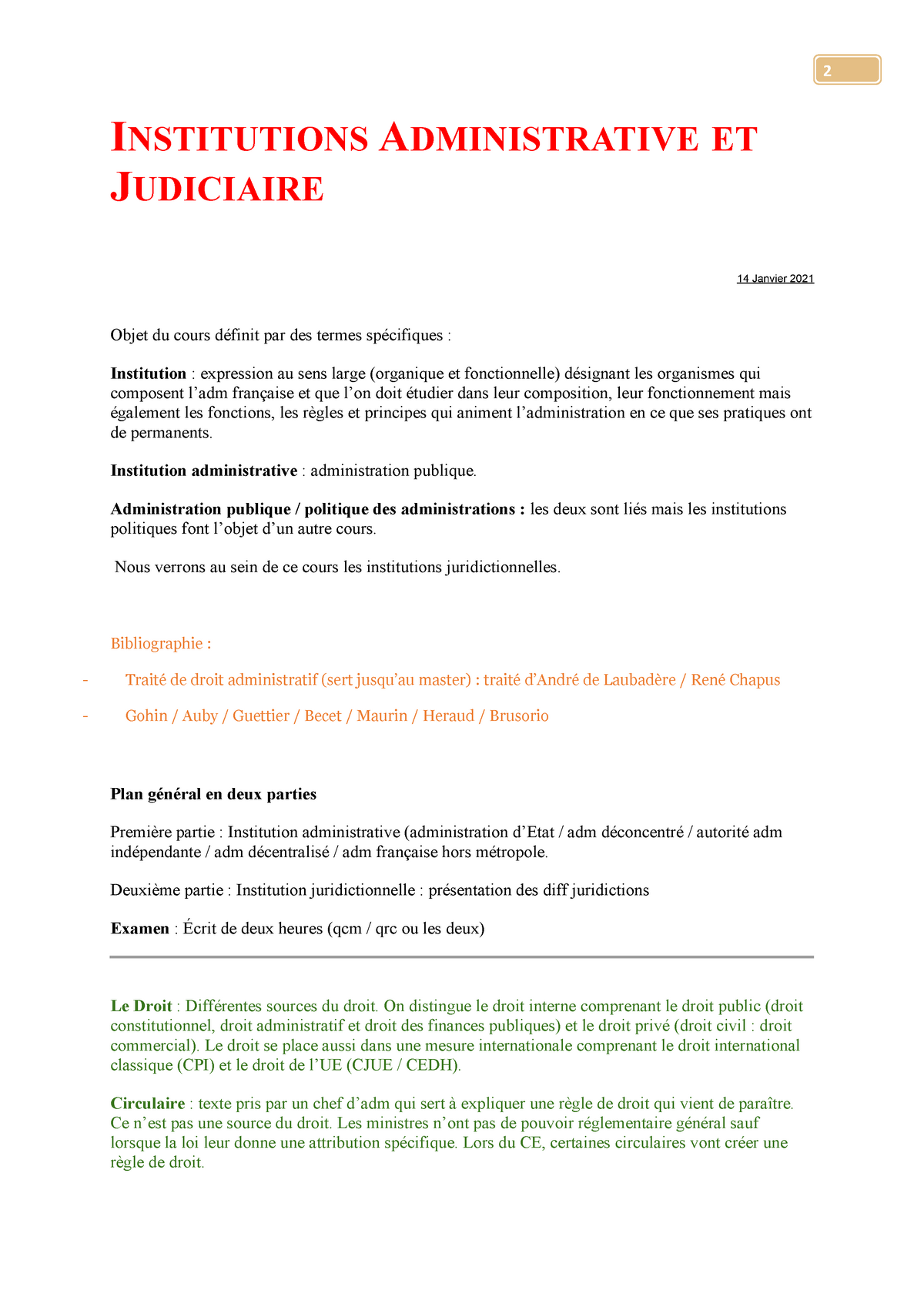 Cours Institutions Administratives Et Juridictionnel - INSTITUTIONS ...