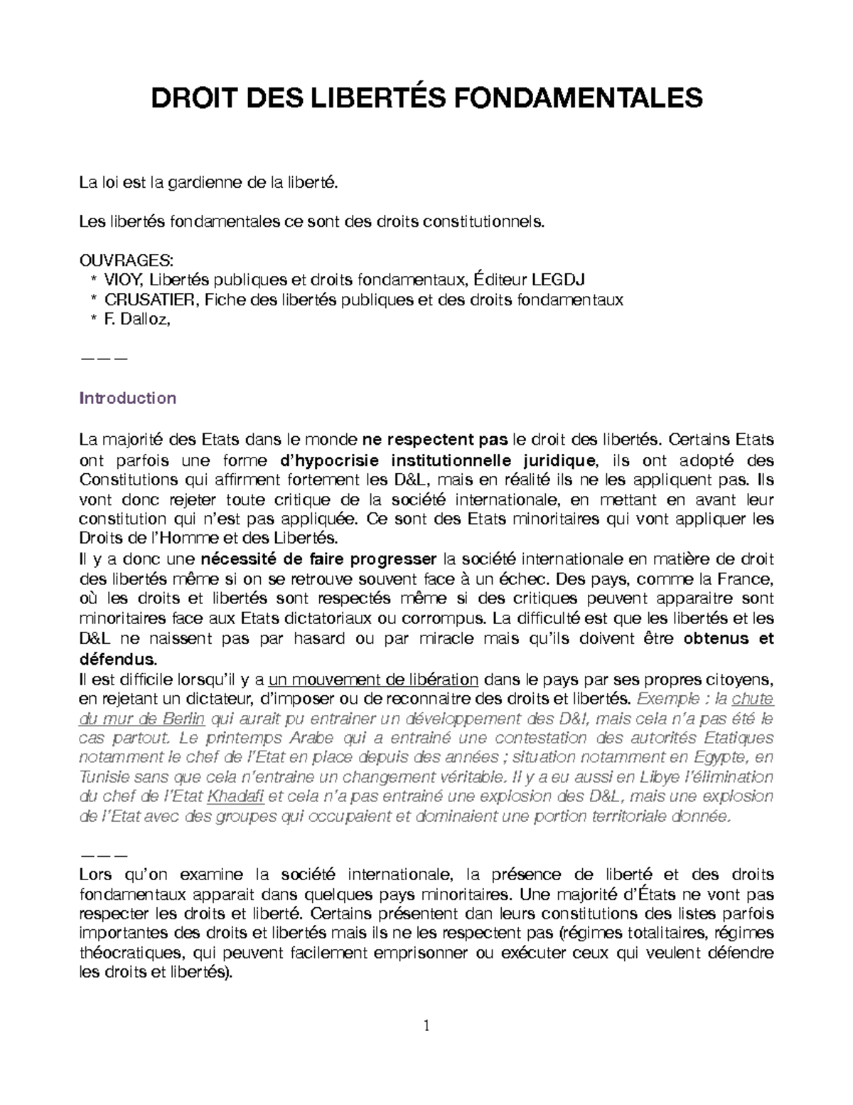 DLF - DROIT DES LIBERTÉS FONDAMENTALES La loi est la gardienne de la ...