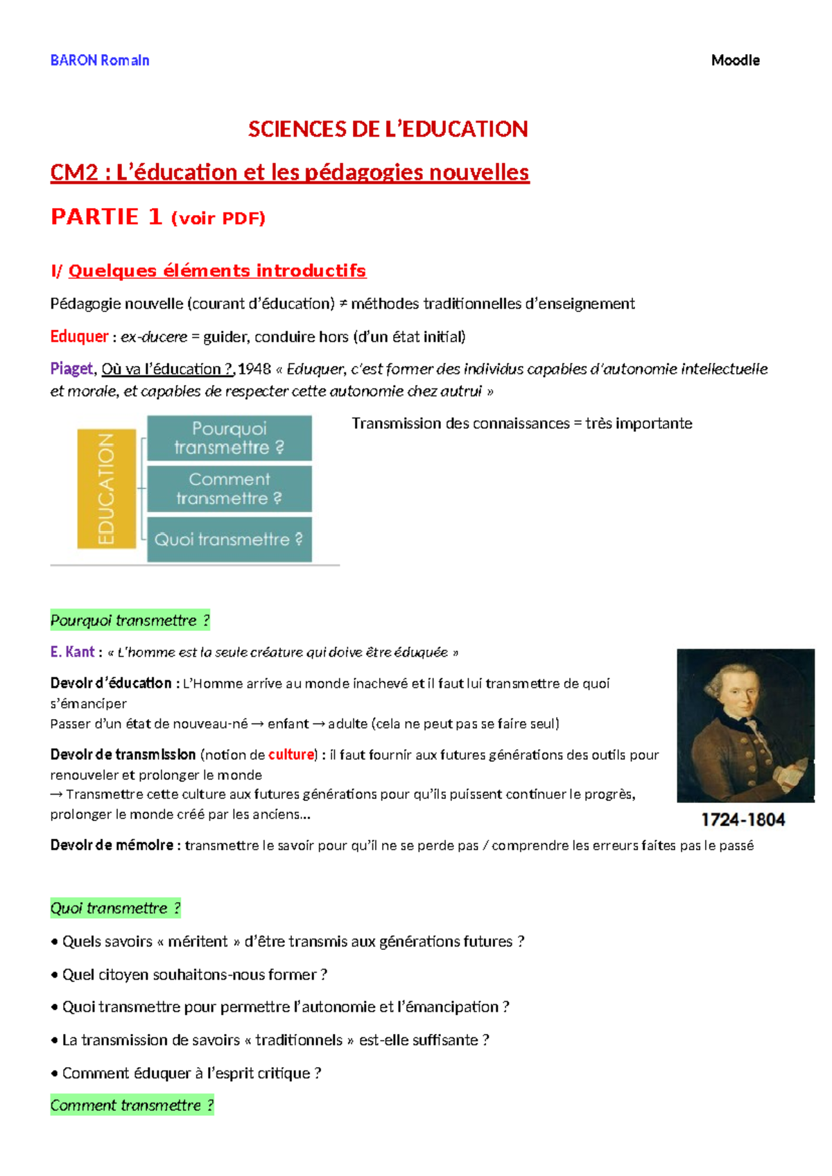 CM 2 - note cm - BARON Romain Moodle SCIENCES DE L’EDUCATION CM2 : L ...