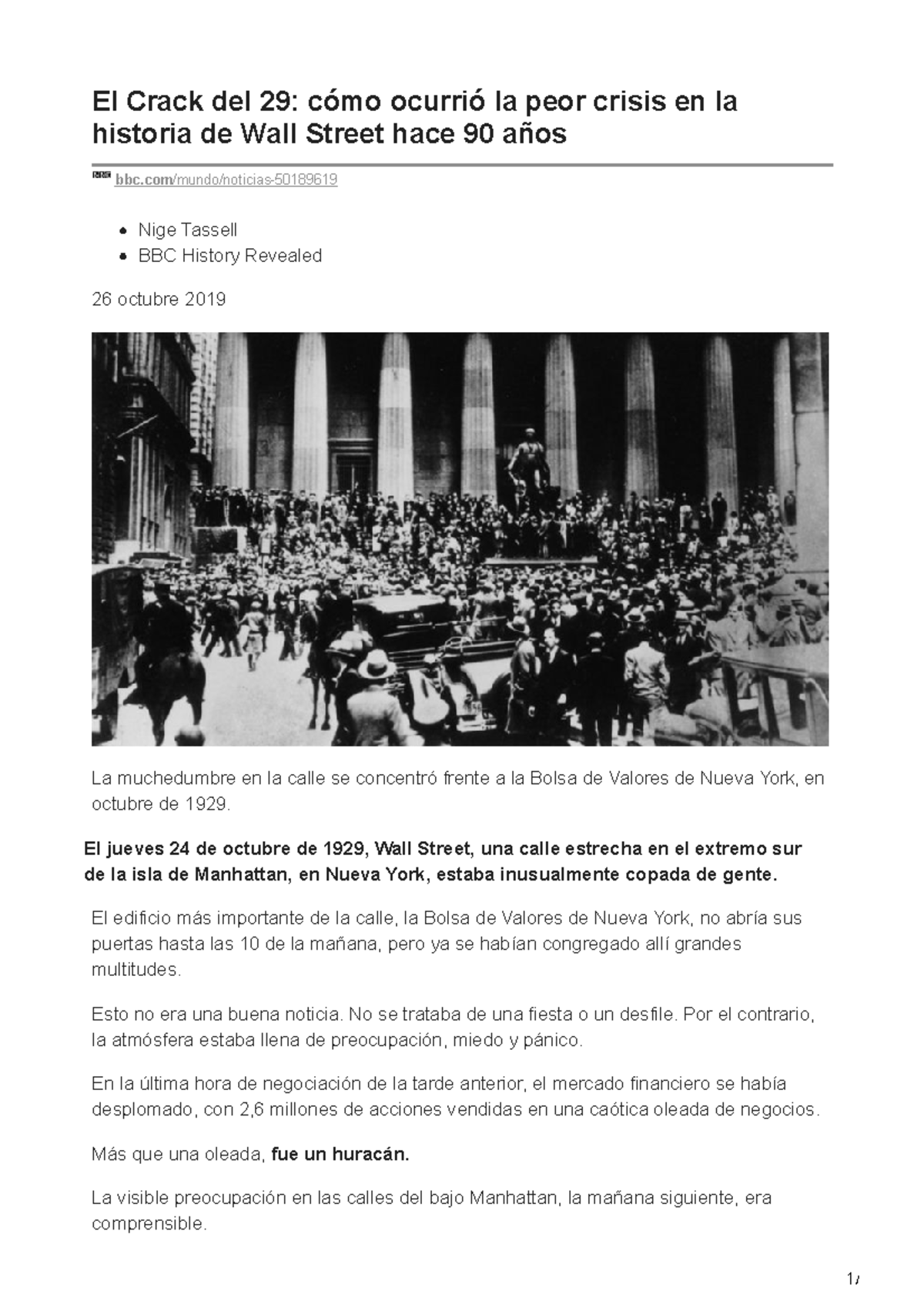 Bbc.com-El Crack del 29 cómo ocurrió la peor crisis en la historia de ...