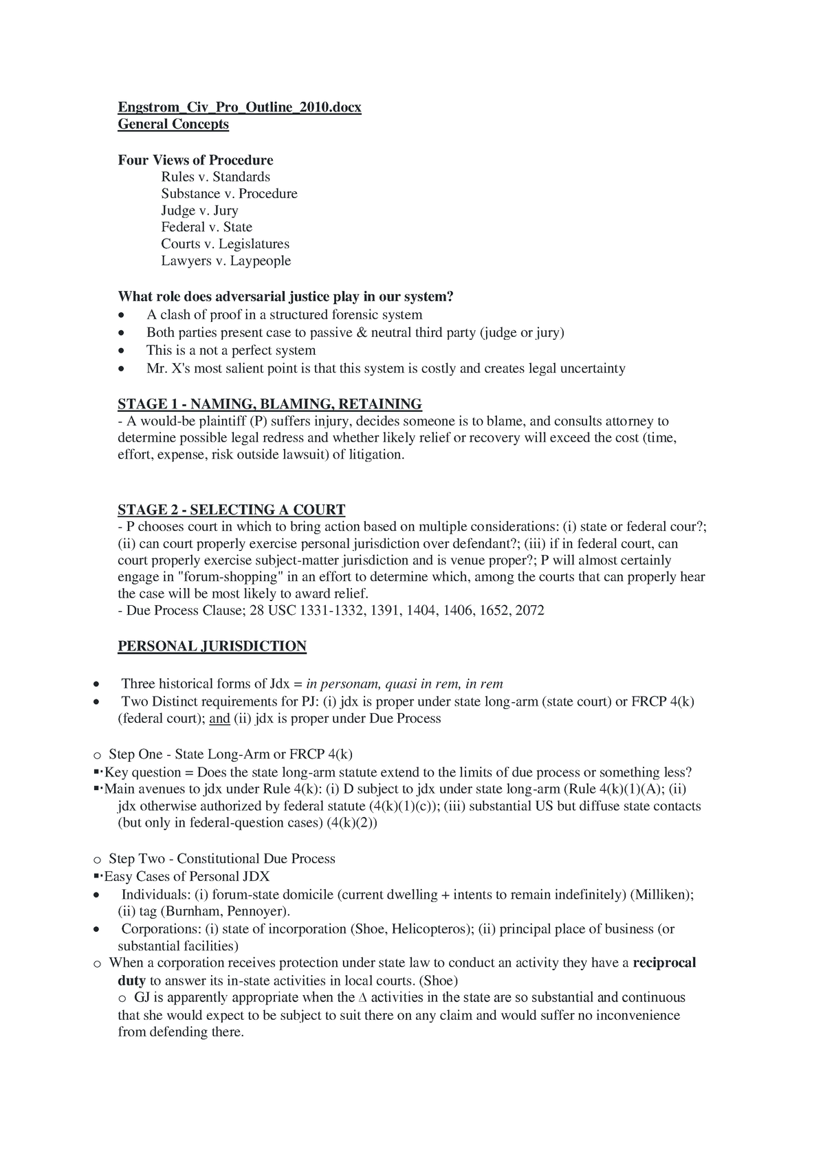 procedure-civil-engstrom-civ-pro-outline-2010-general-concepts-four