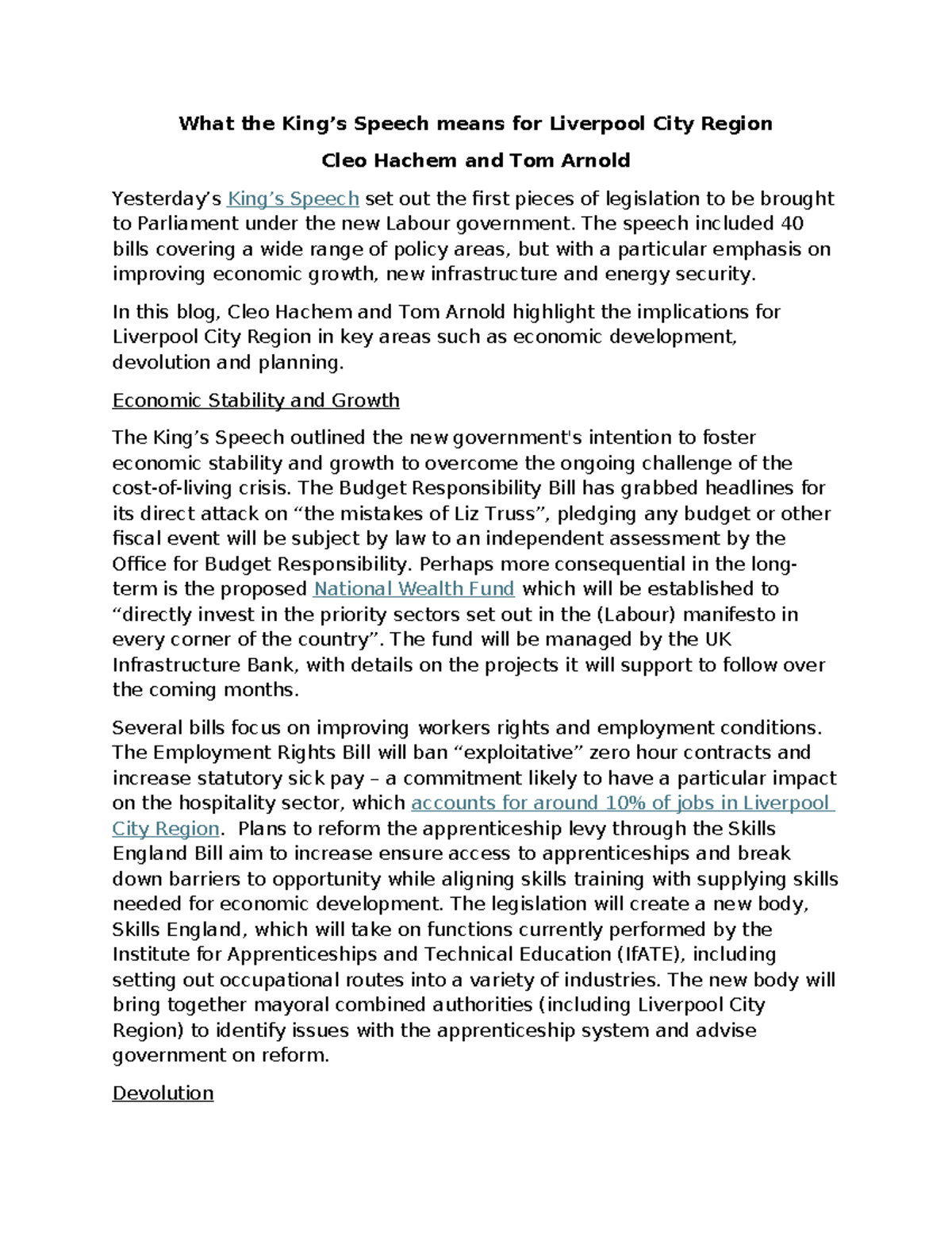 Blog on the Kings speech Final - What the King’s Speech means for ...