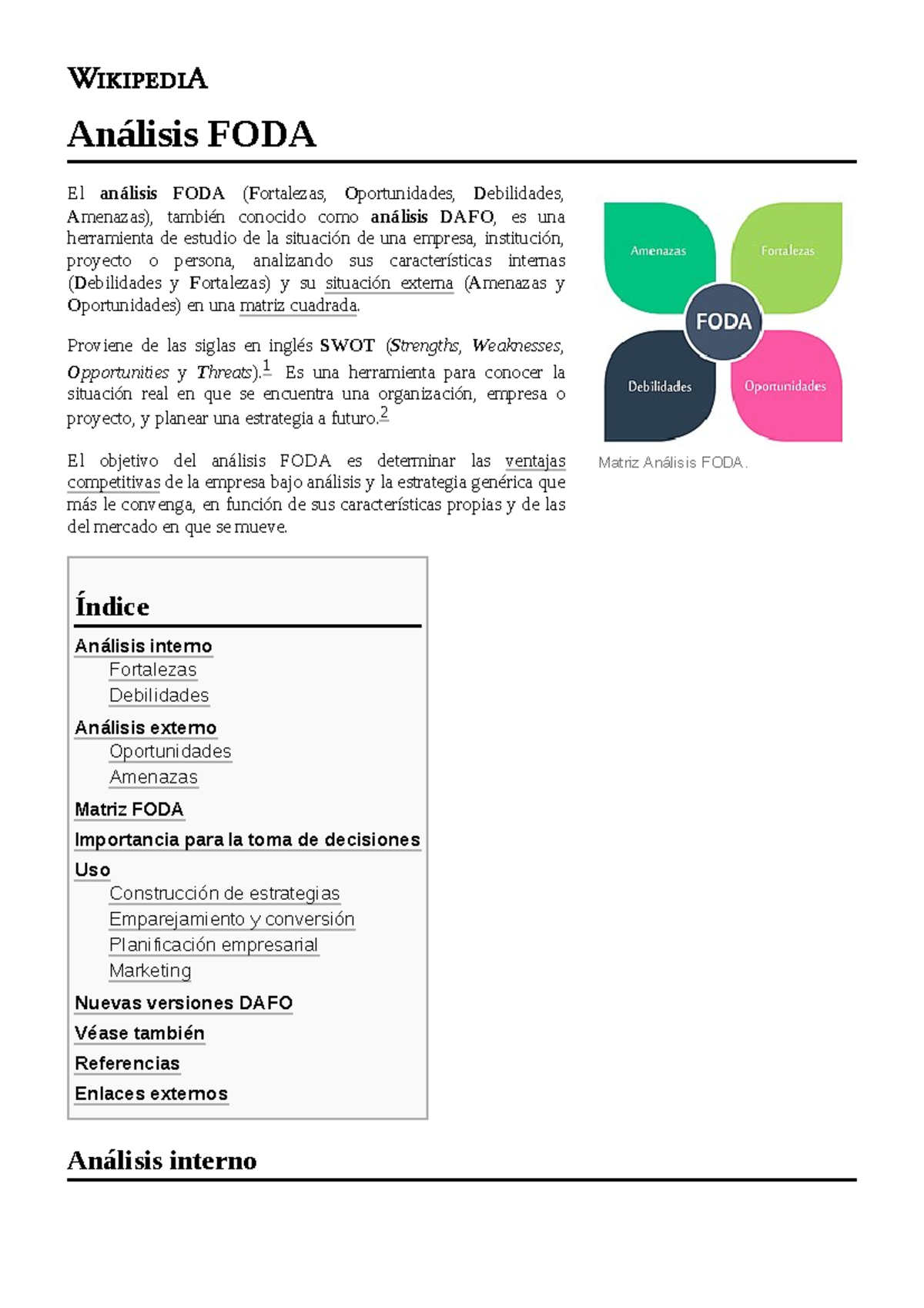 Análisis FODA - analisis de proyectos - Matriz Análisis FODA. Análisis ...