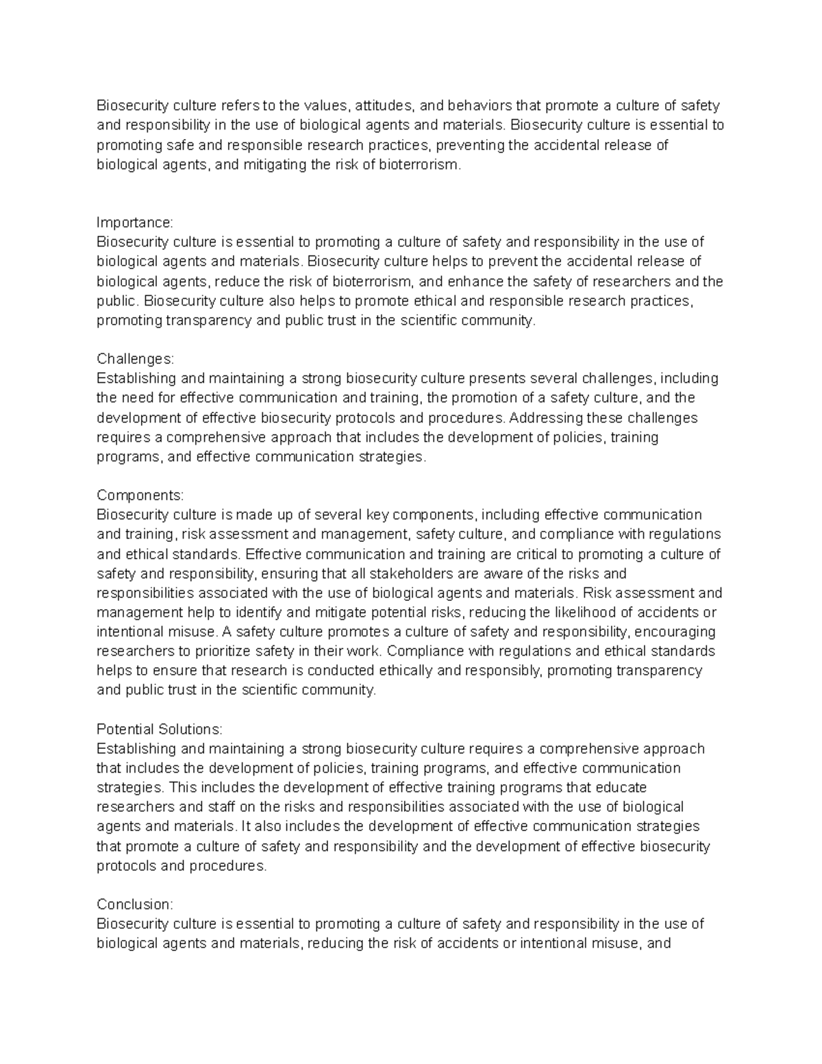 The Importance of Biosecurity Culture - Biosecurity culture refers to ...