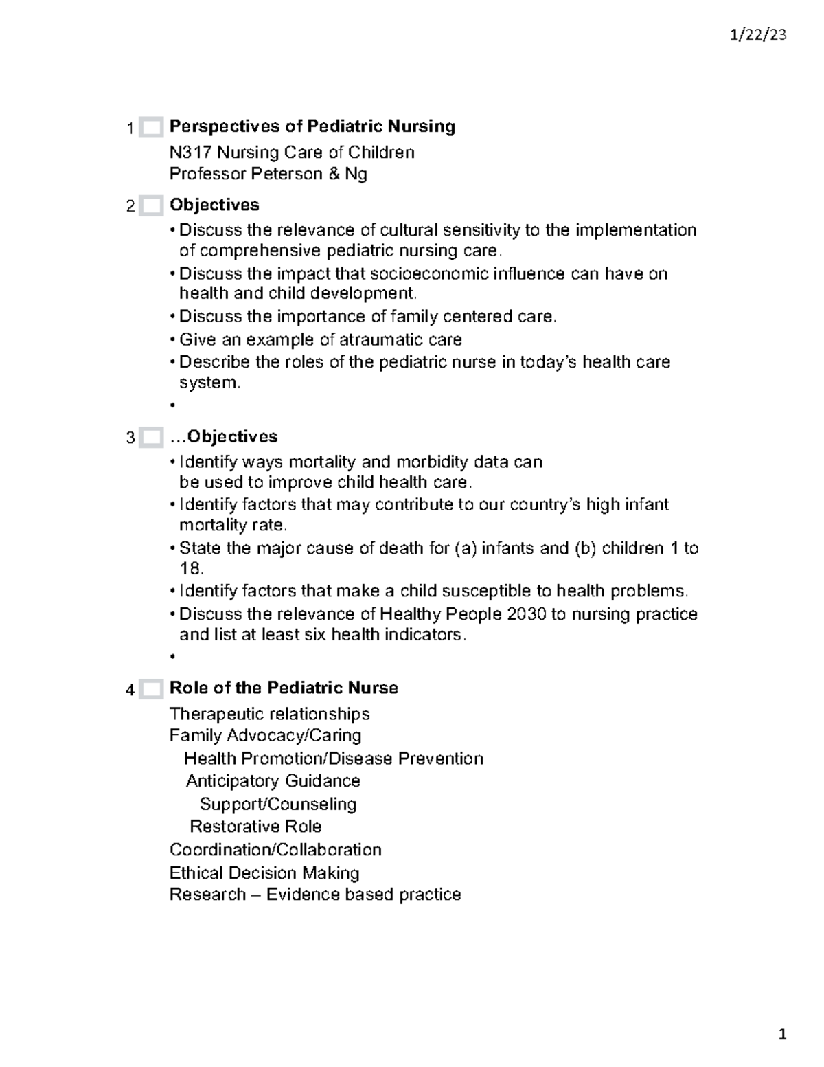 Perspectives of pediatric nursing - 1/22/ 1 Perspectives of Pediatric ...