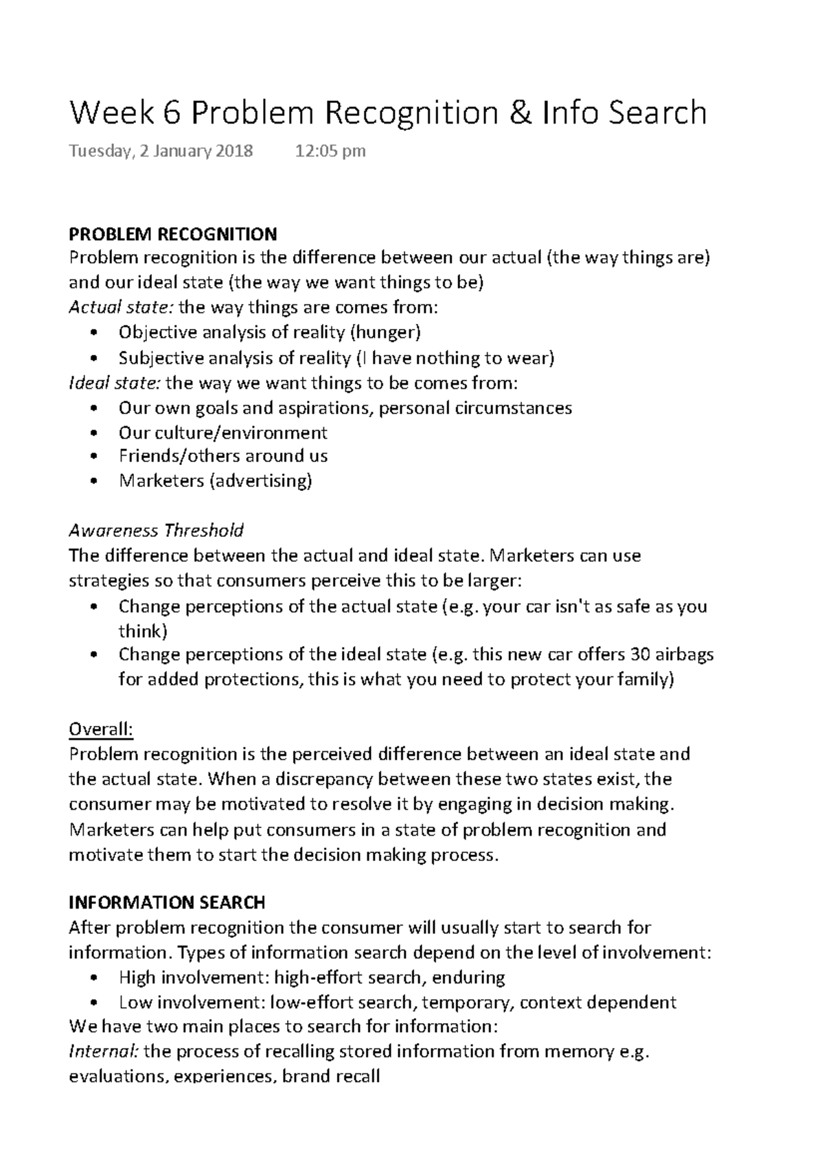 Week 6 Problem Recognition & Info Search - Warning: TT: undefined ...