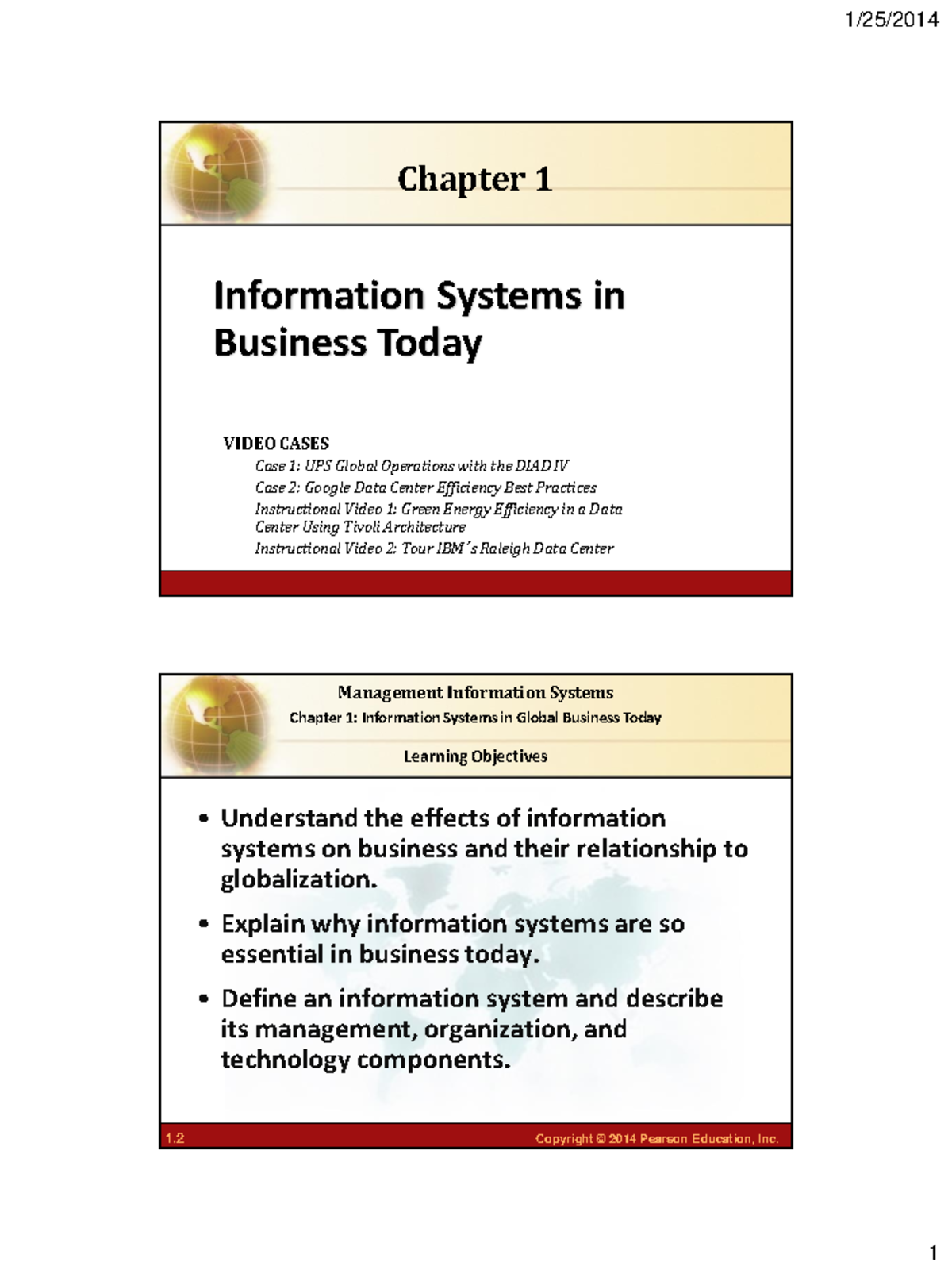 Laudon MIS13 Ch01 - Chapter 1 - Information Systems In Business Today ...