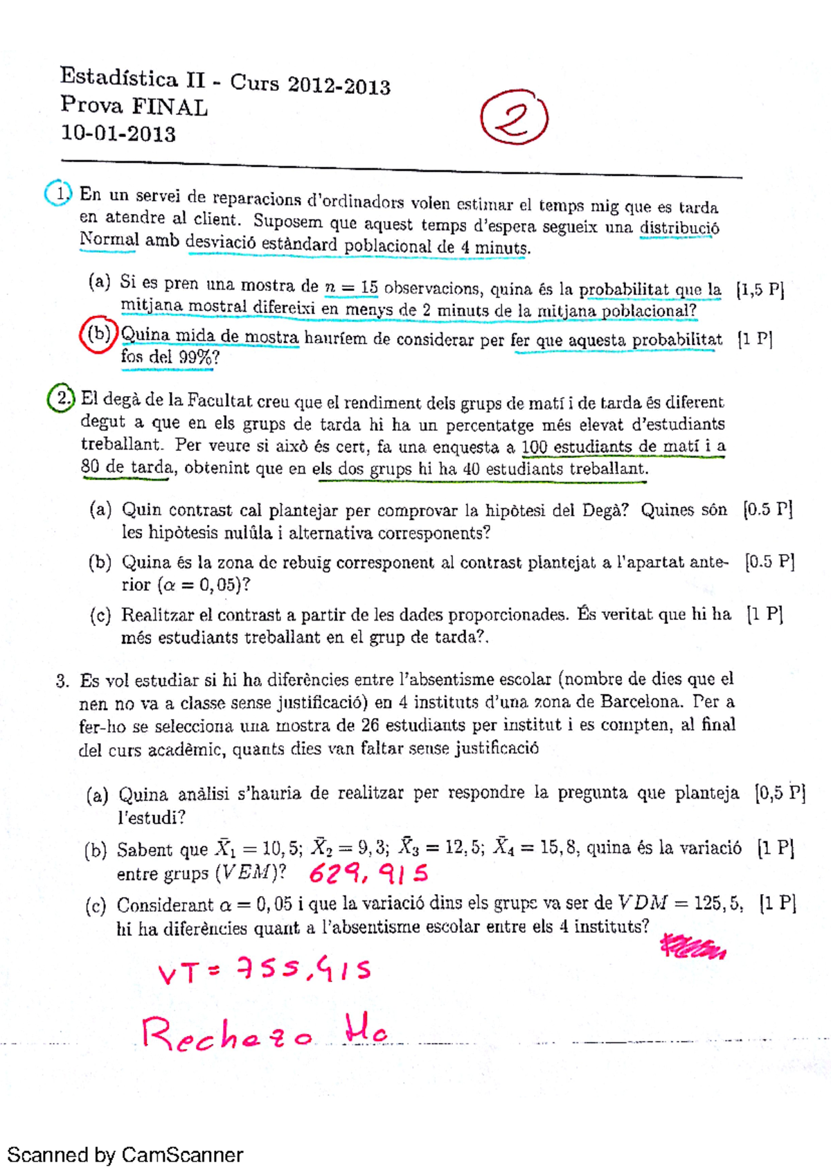 Estadistica 2 Examen Final 12 13 Solucionado Studocu