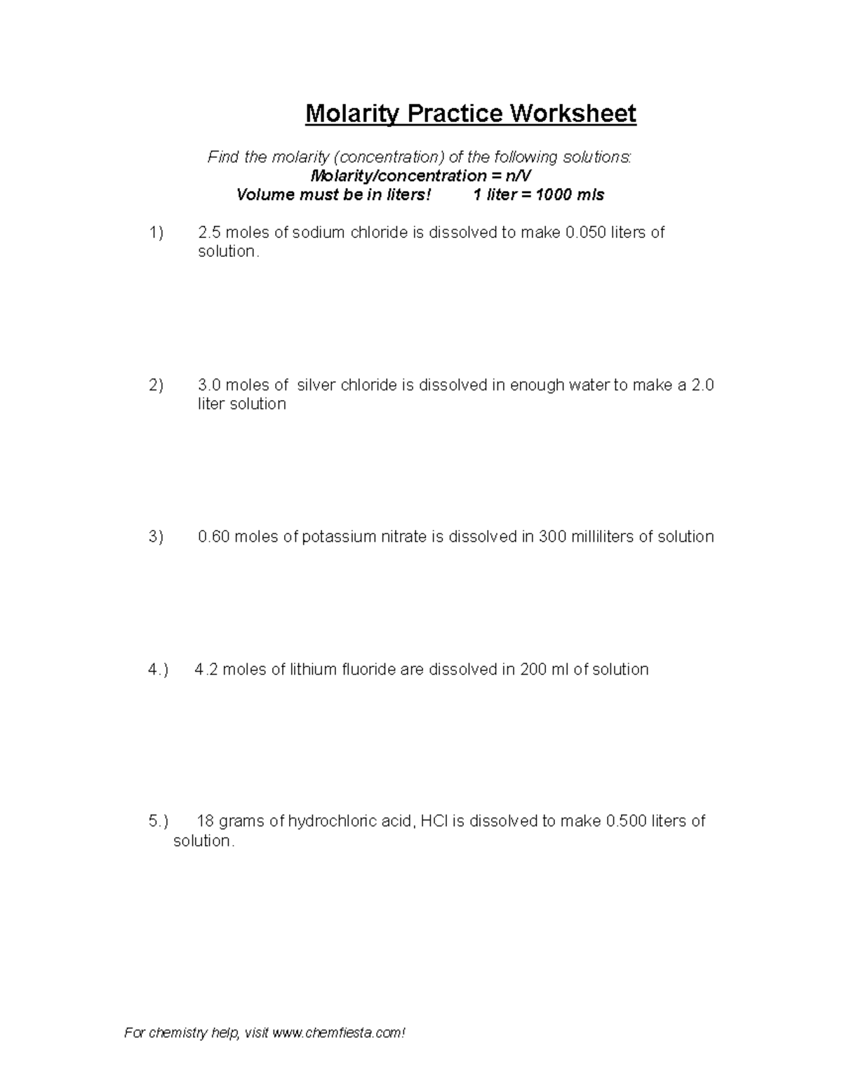 L4 Molarity Practice Worksheet Molarity Practice Worksheet Find The   Thumb 1200 1553 