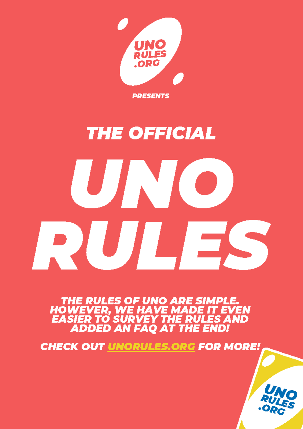 Uno Rules PDF Official Rules unorules - UNO RULES RULES .ORG UNO THE ...