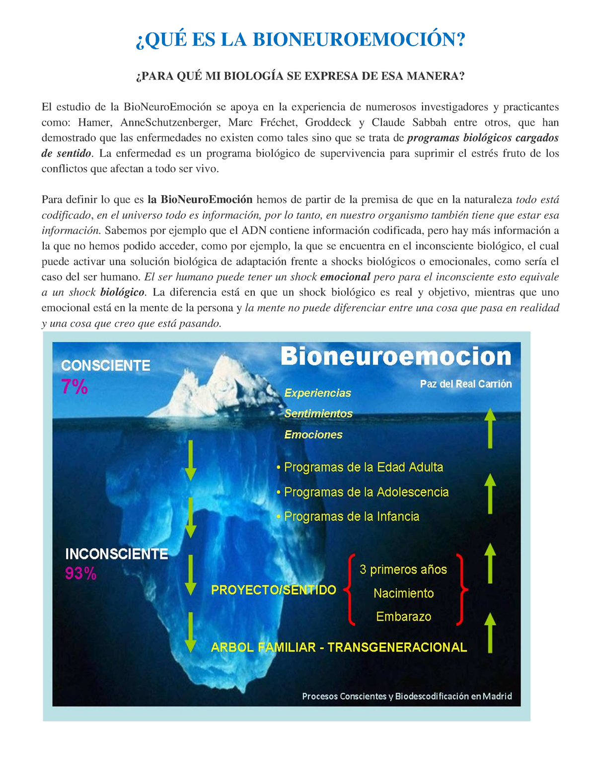 04 ¿qué Es La Bioneuroemoción Autor Clínica De Medicina Biológica ¿quÉ Es La BioneuroemociÓn 3526