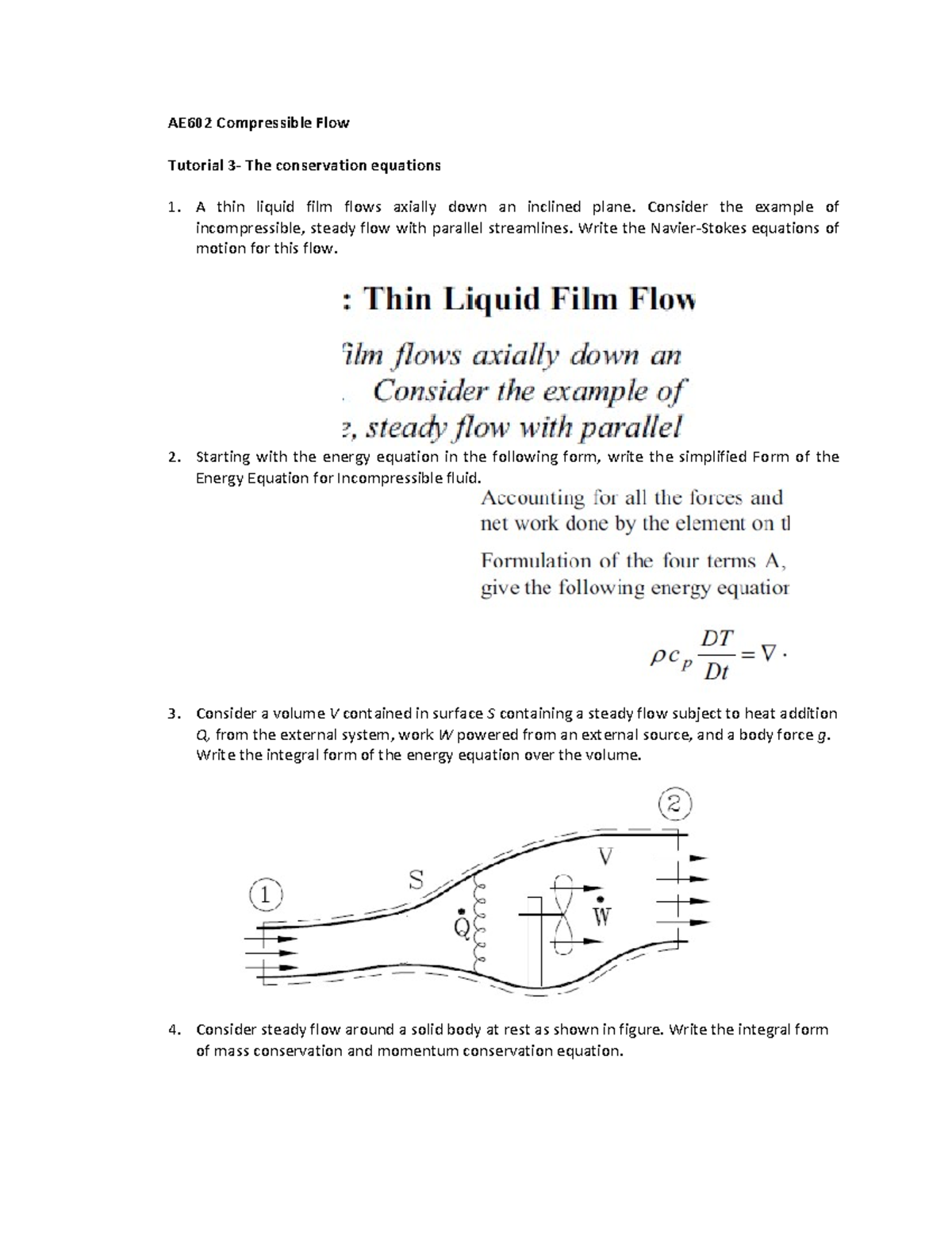 Tutorial 3 - fluids - AE602 Compressible Flow Tutorial 3- The ...