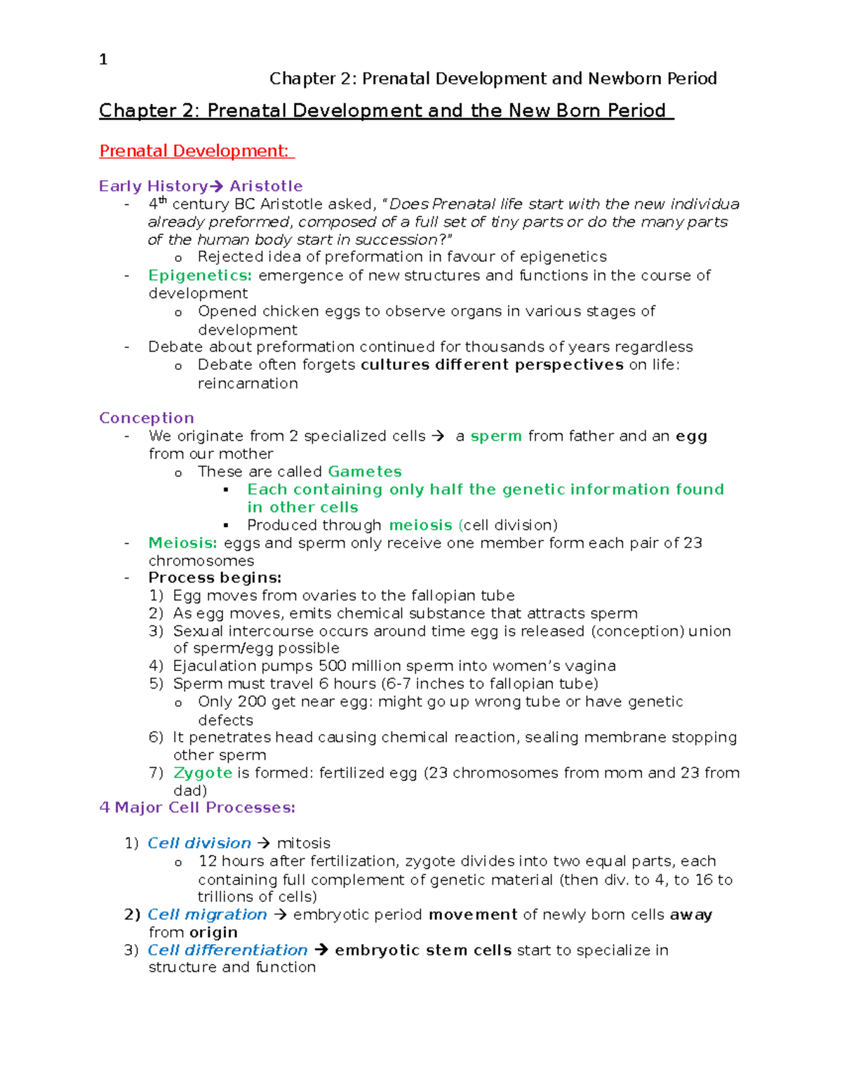 Chapter 2 - Dwayne Moore - 1 Chapter 2: Prenatal Development and ...