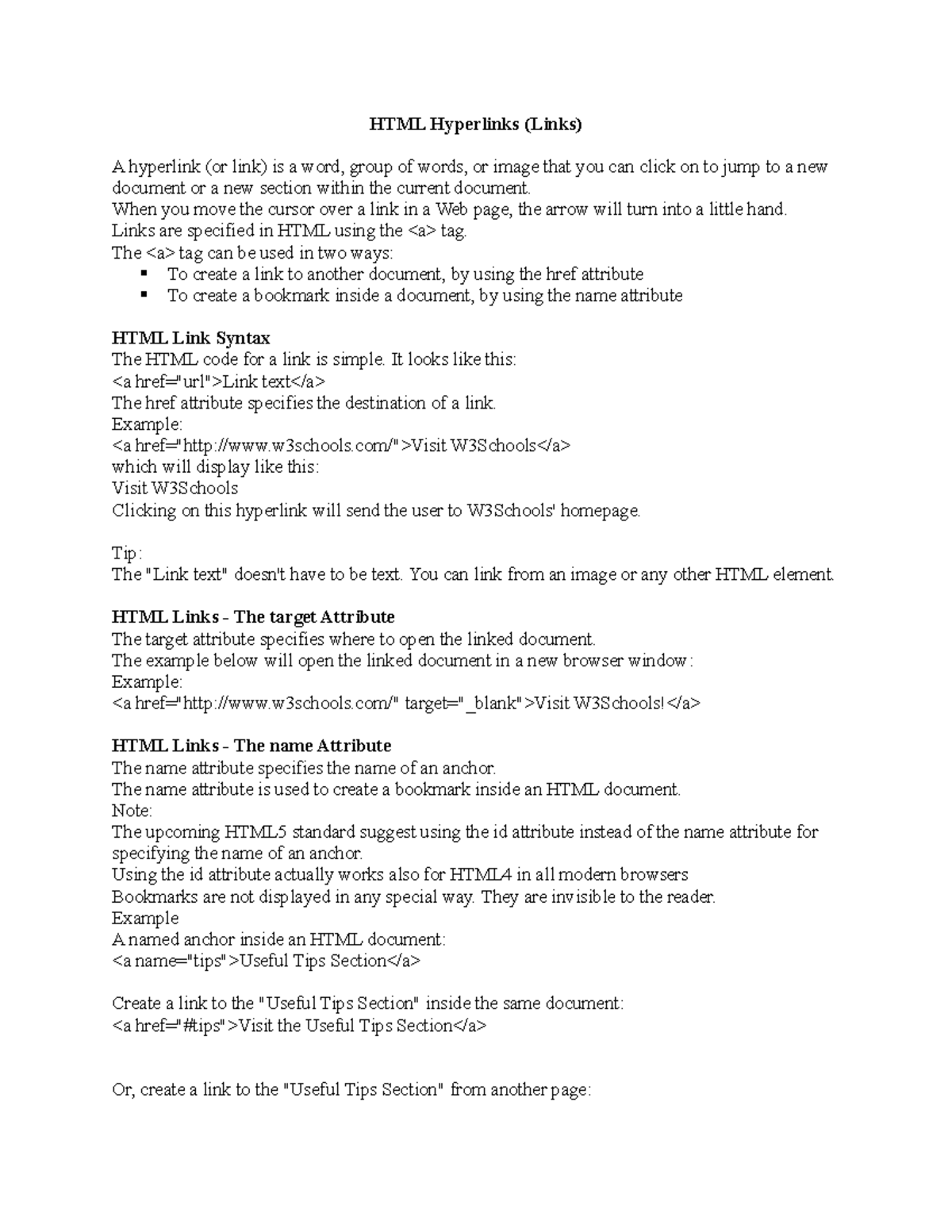 HTML Hyperlinks AND images - Bachelor of business and information ...