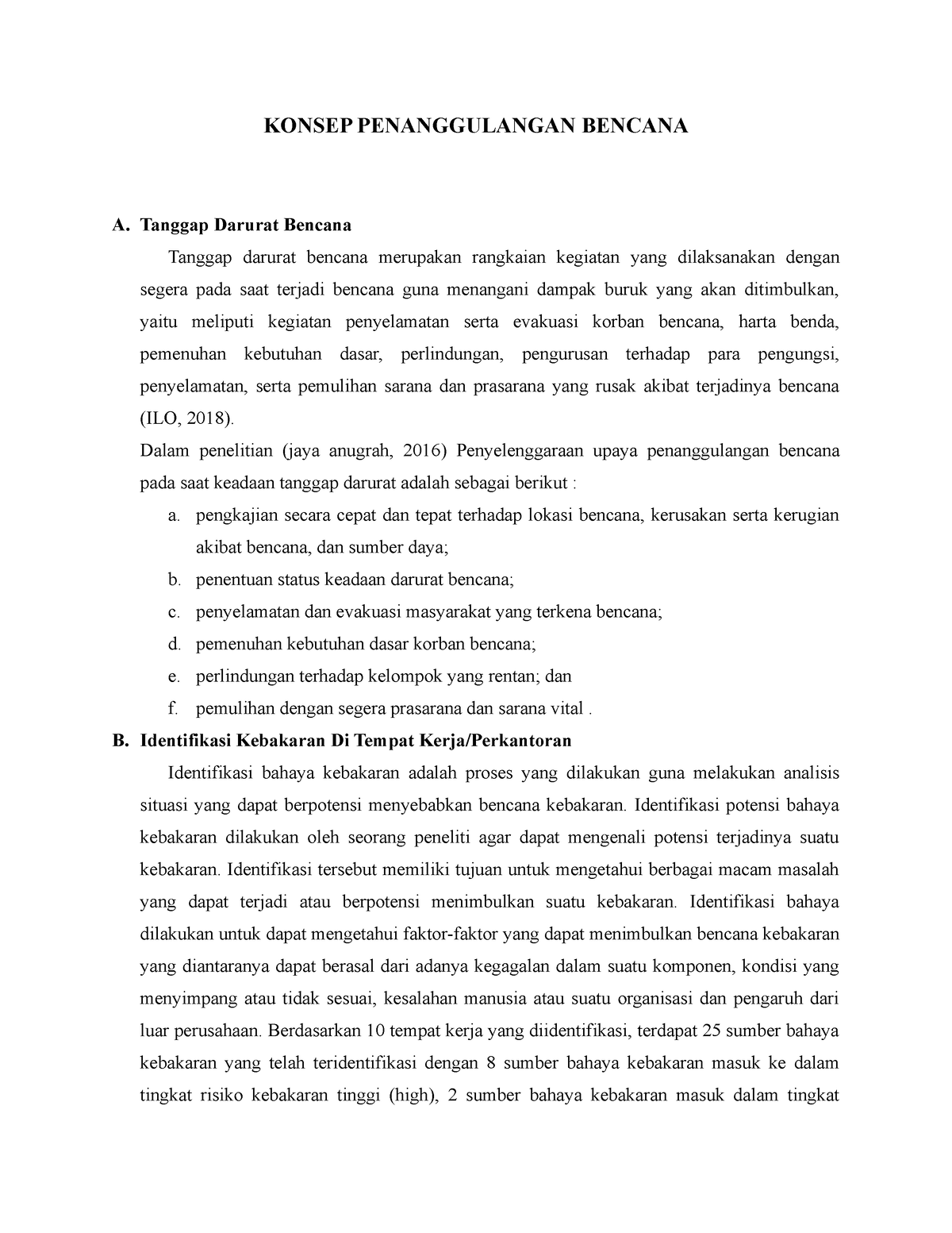 Konsep Penanggulangan Bencana - KONSEP PENANGGULANGAN BENCANA A ...