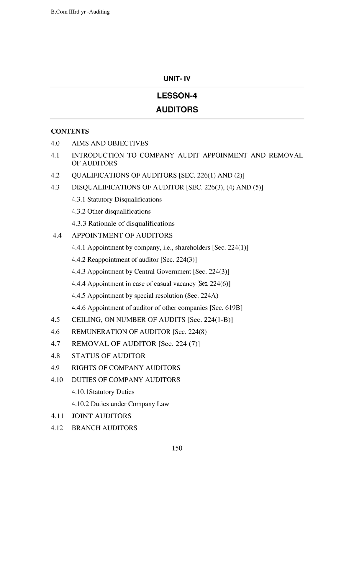 Auditing chapter 4 - UNIT- IV LESSON- AUDITORS CONTENTS 4 AIMS AND ...