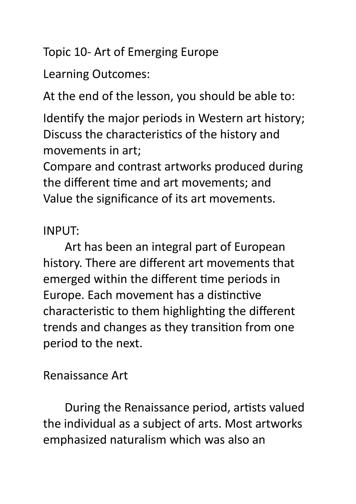 art of emerging europe essay