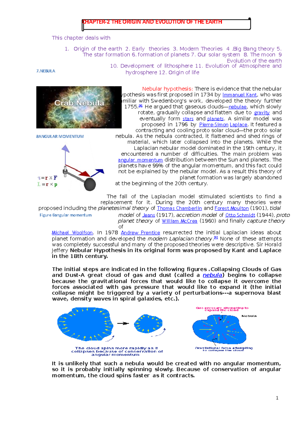 11 geography notes 02 the origin and evolution of the earth This