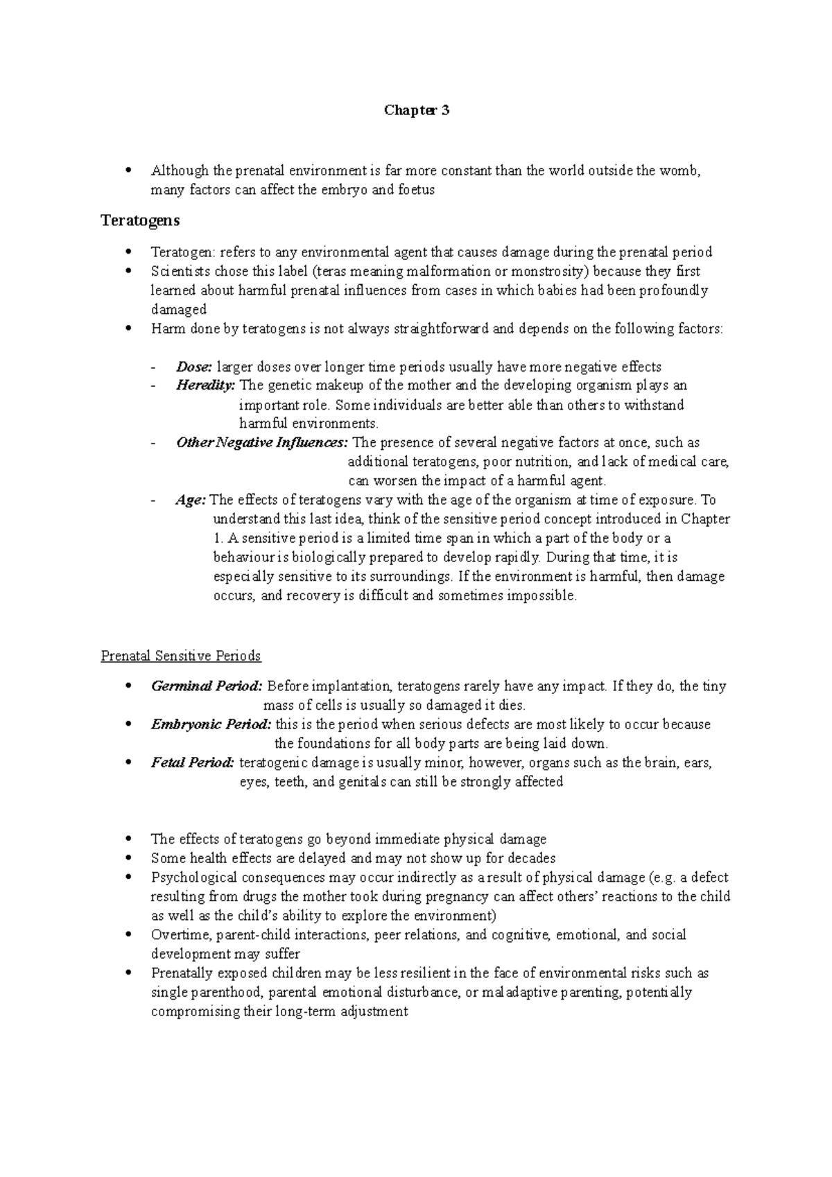 Chapter 3 Summary Development Through The Lifespan Seventh Ed - Chapter ...